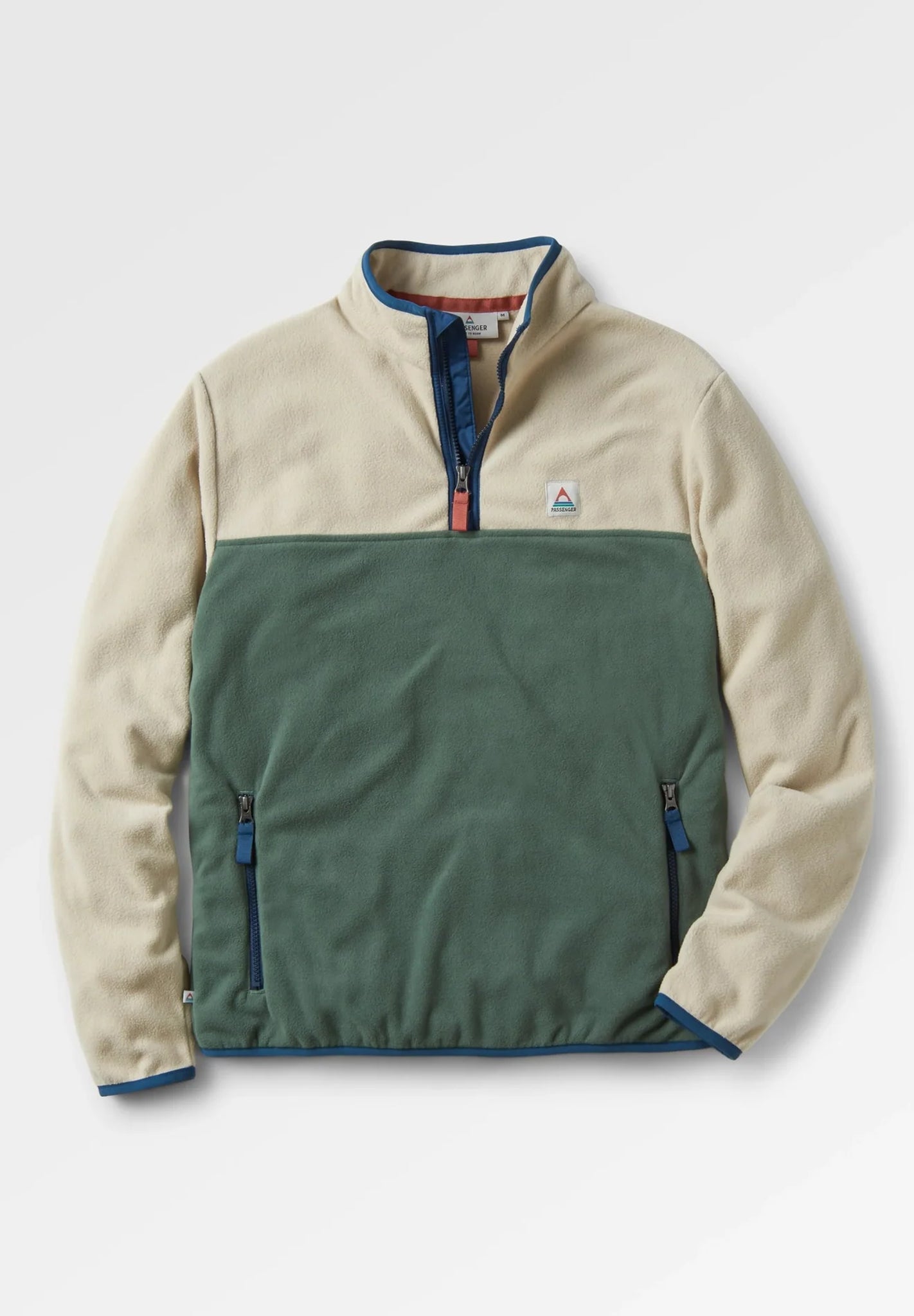 PASSENGER - Set Off Recycled Polar 1/4 Zip Fleece - Oatmeal Dark Forest - BACKYARD