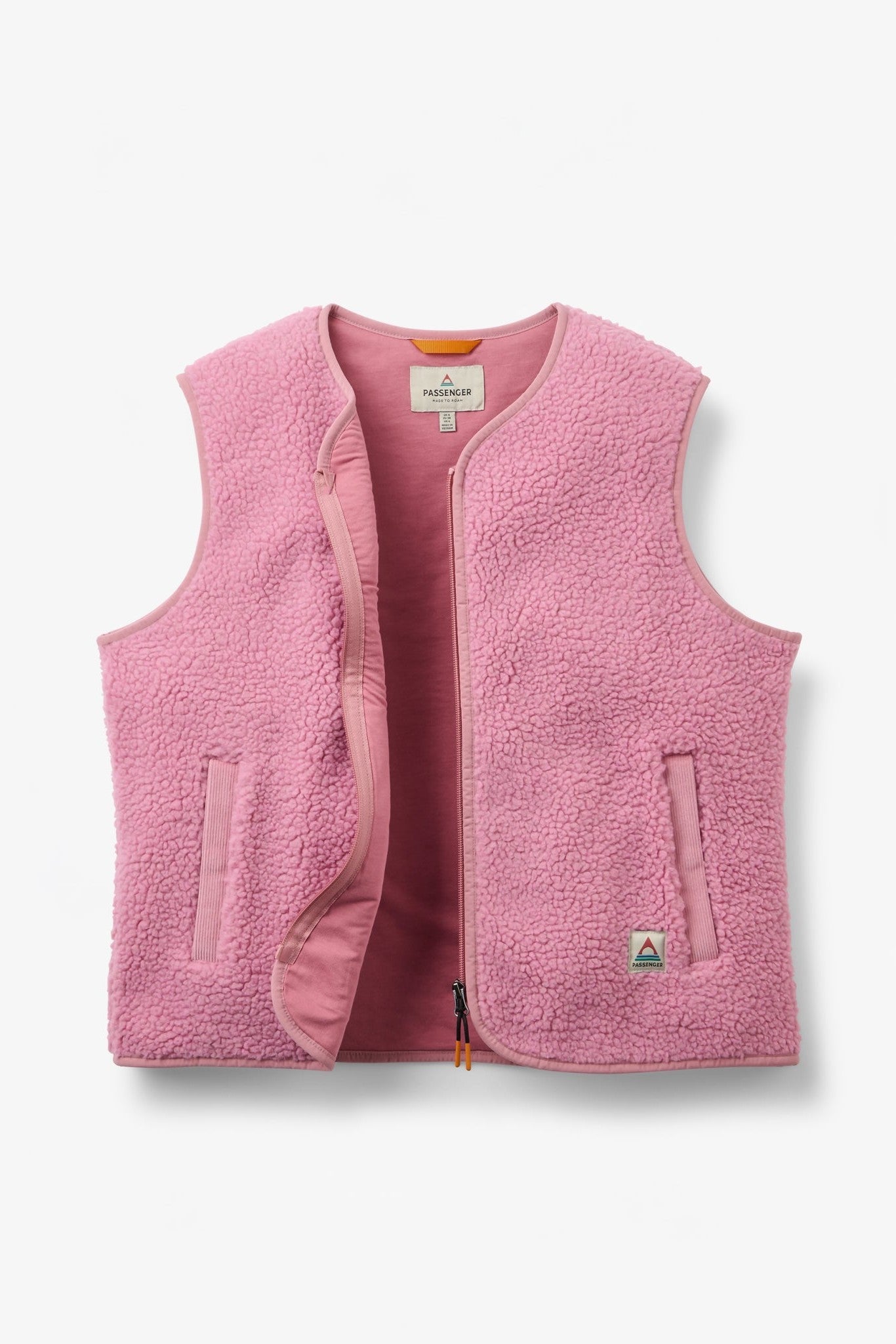 PASSENGER - Tawny Collarless Deep - Pile Sherpa Gilet 2.0 - Pink Haze - BACKYARD