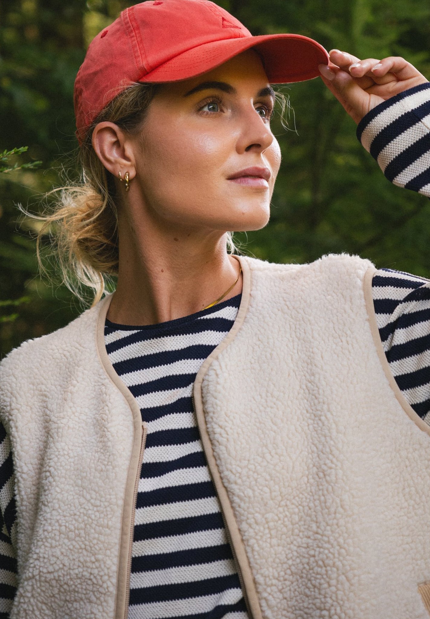 PASSENGER - Tawny Collarless Deep - Pile Sherpa Gilet - Oat - BACKYARD