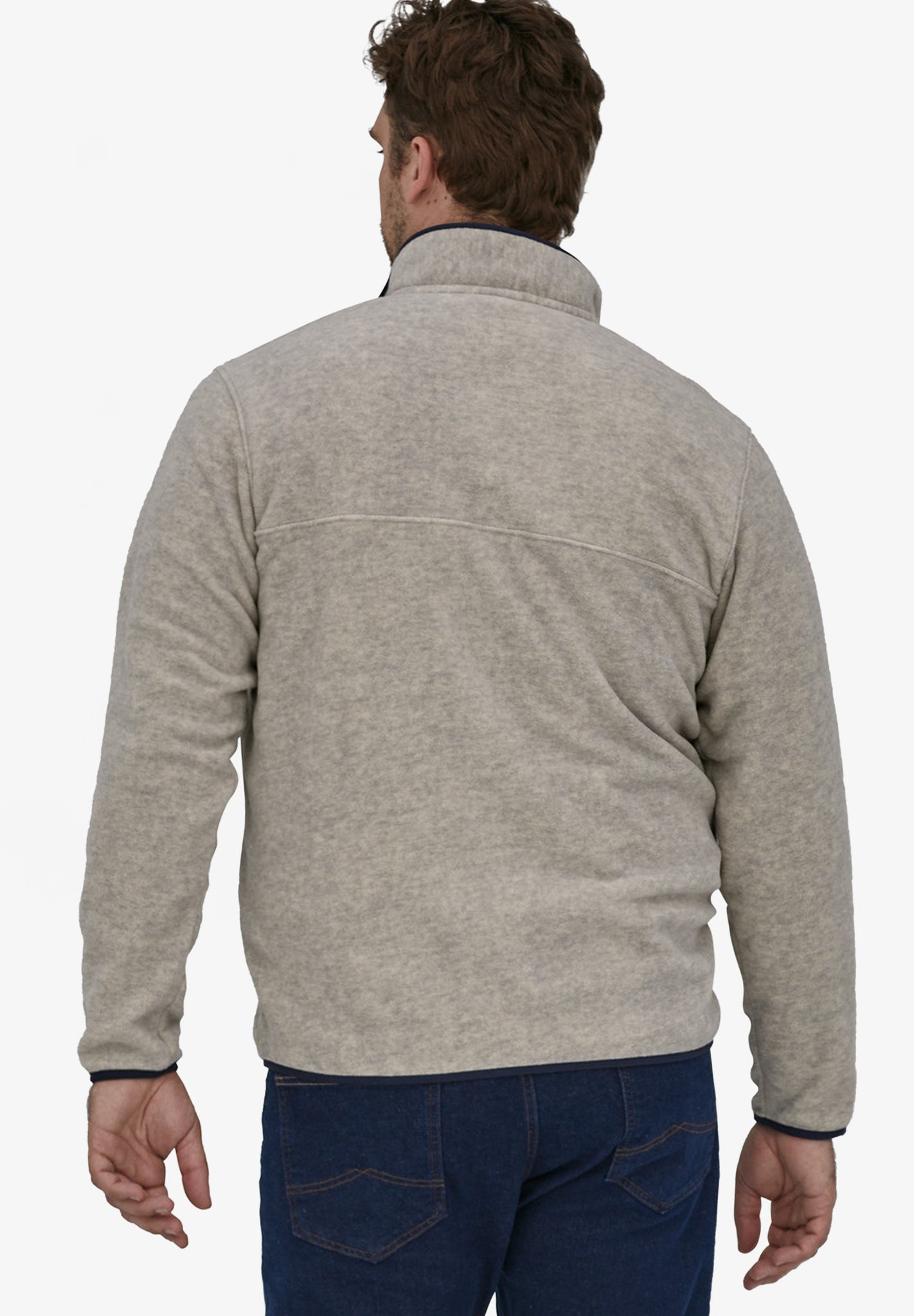 PATAGONIA - Men's Lightweight Synchilla Snap - T Pullover - Oatmeal Heather Smolder Blue - BACKYARD