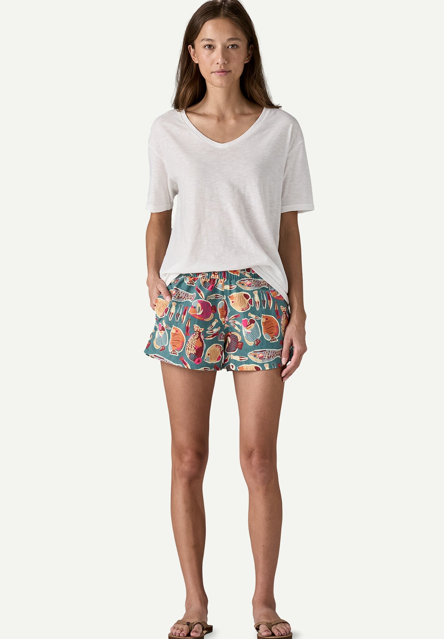 PATAGONIA - Women's Barely Baggies Shorts - Wrasse: Wetland Blue - BACKYARD