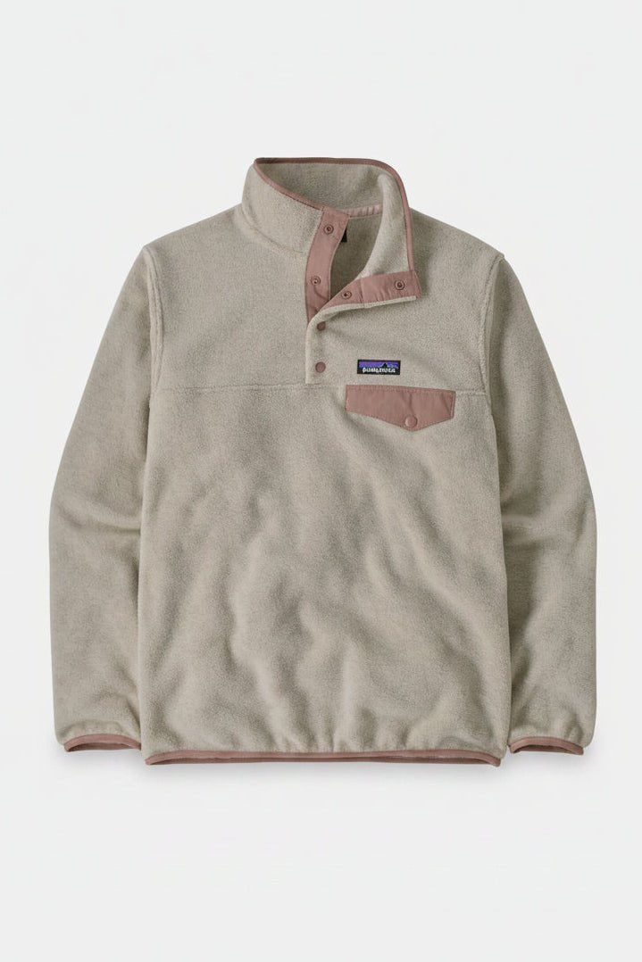 PATAGONIA-Women's Lightweight Synchilla Snap-T Pullover-Oatmeal Heather Moonrise Taupe-BACKYARD