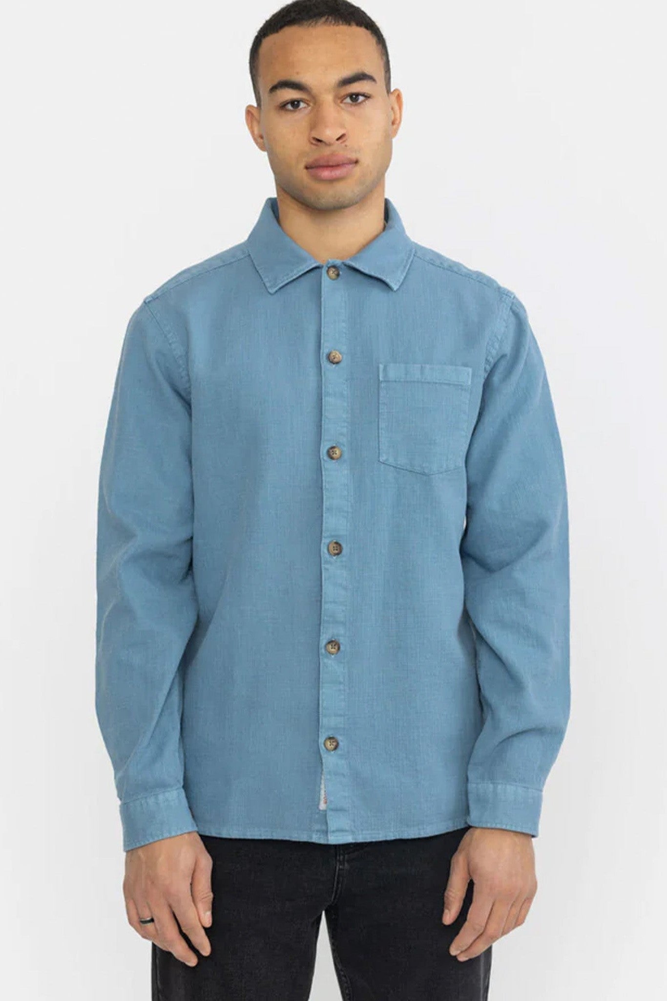 REVOLUTION - 3997 Casual Overshirt - Blue - BACKYARD