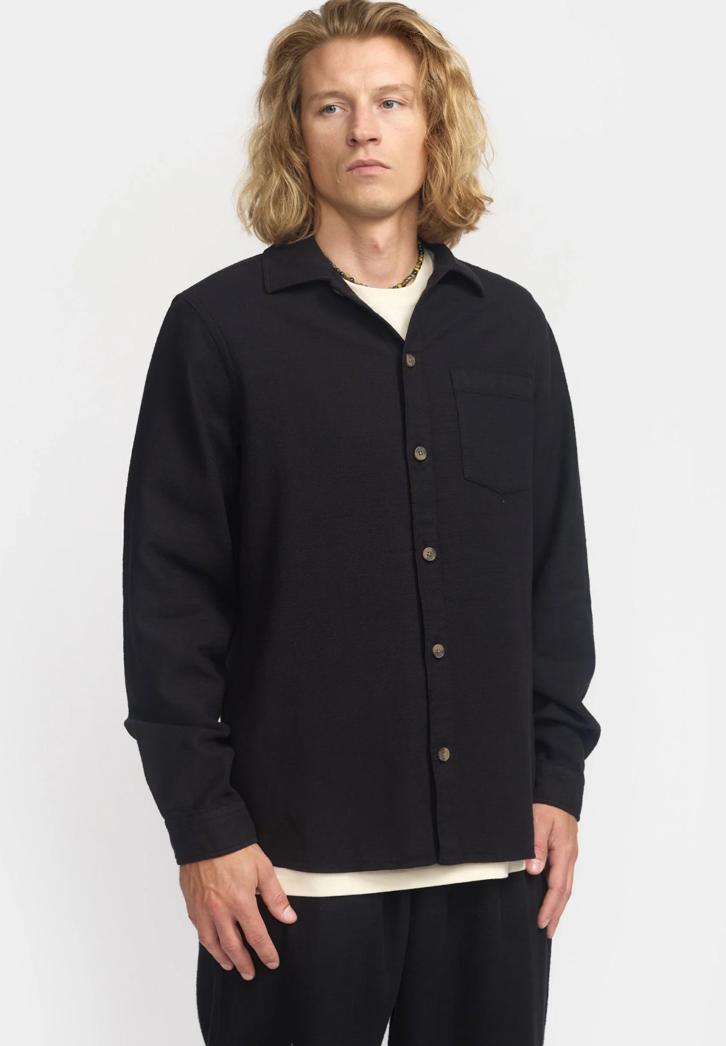 REVOLUTION - 3997 Casual Overshirt - Black - BACKYARD