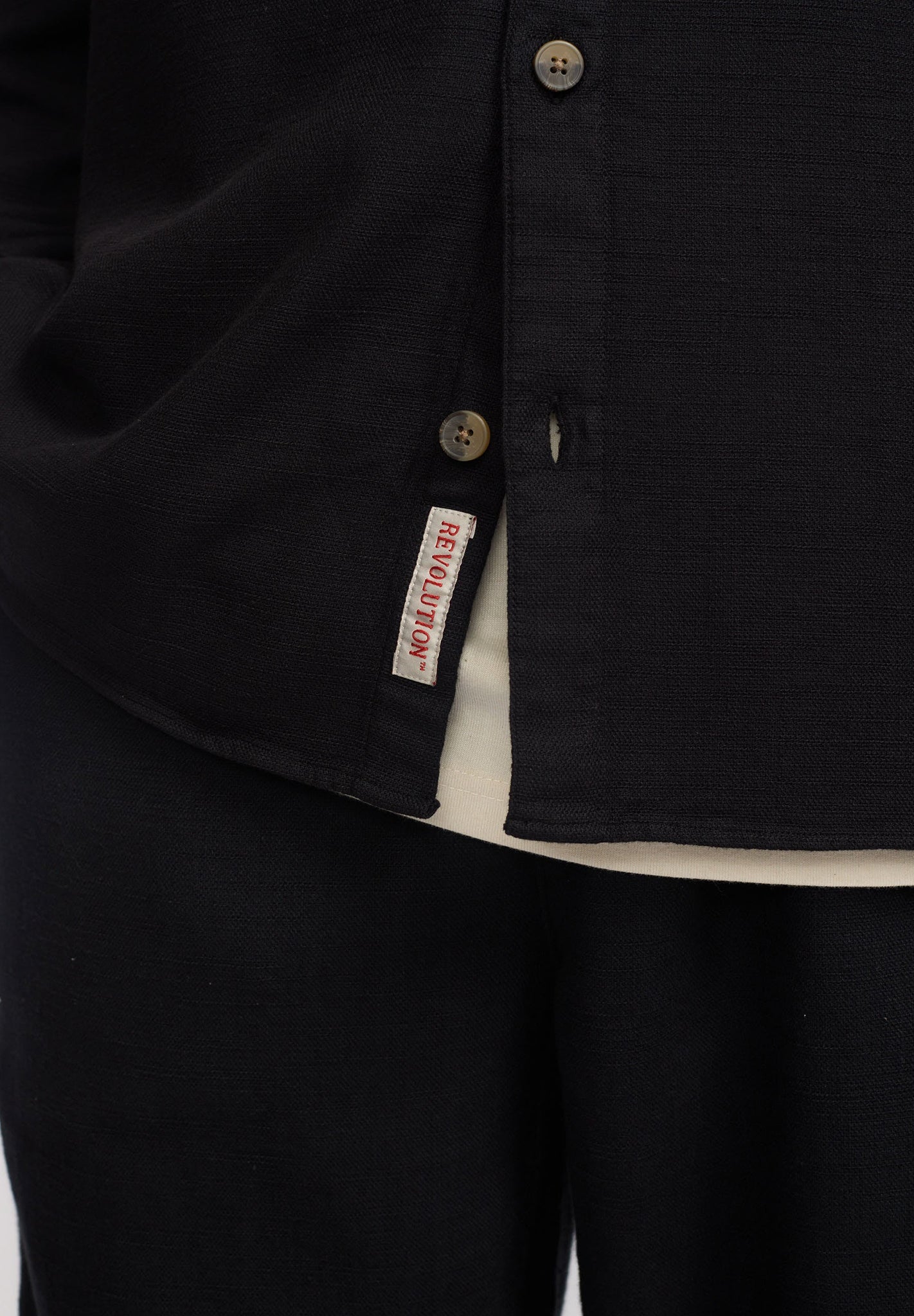 REVOLUTION - 3997 Casual Overshirt - Black - BACKYARD