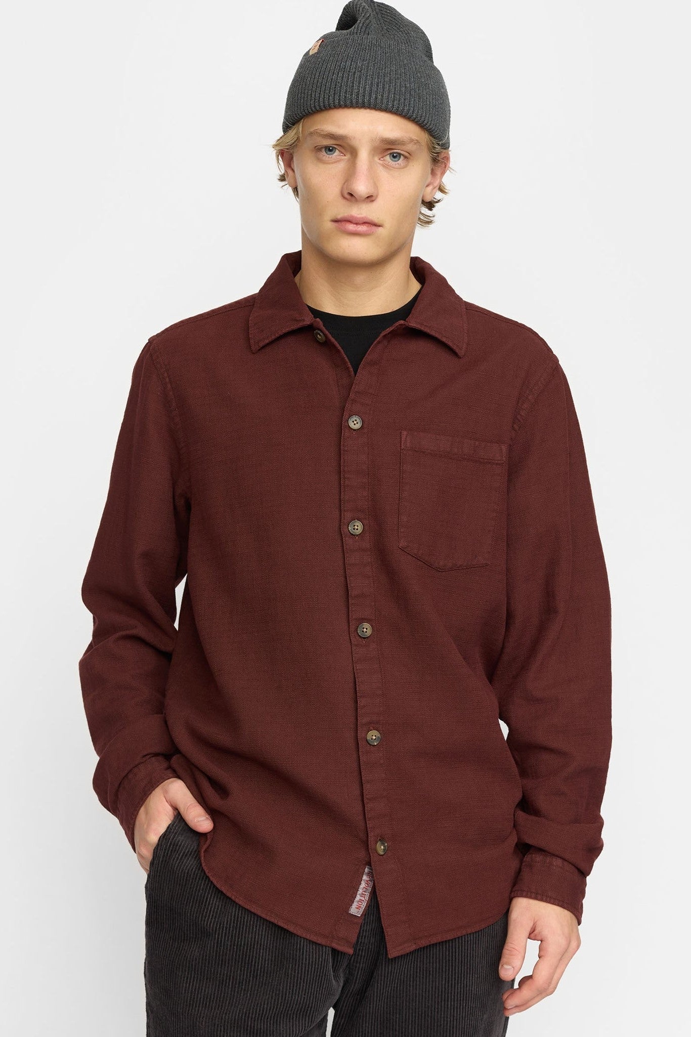 REVOLUTION - 3997 Casual Overshirt - Burgundy - BACKYARD