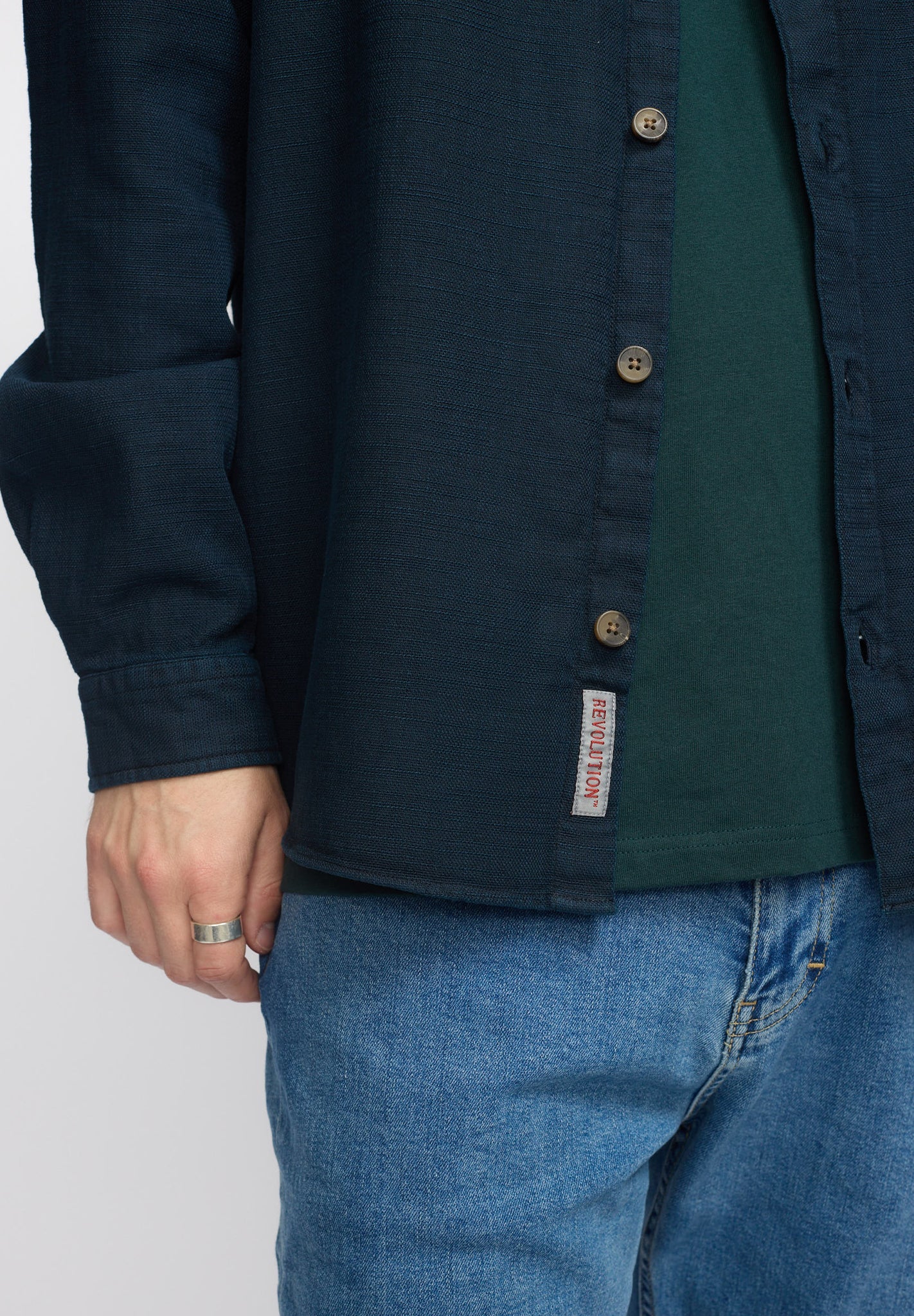 REVOLUTION - 3997 Casual Overshirt - Navy - BACKYARD