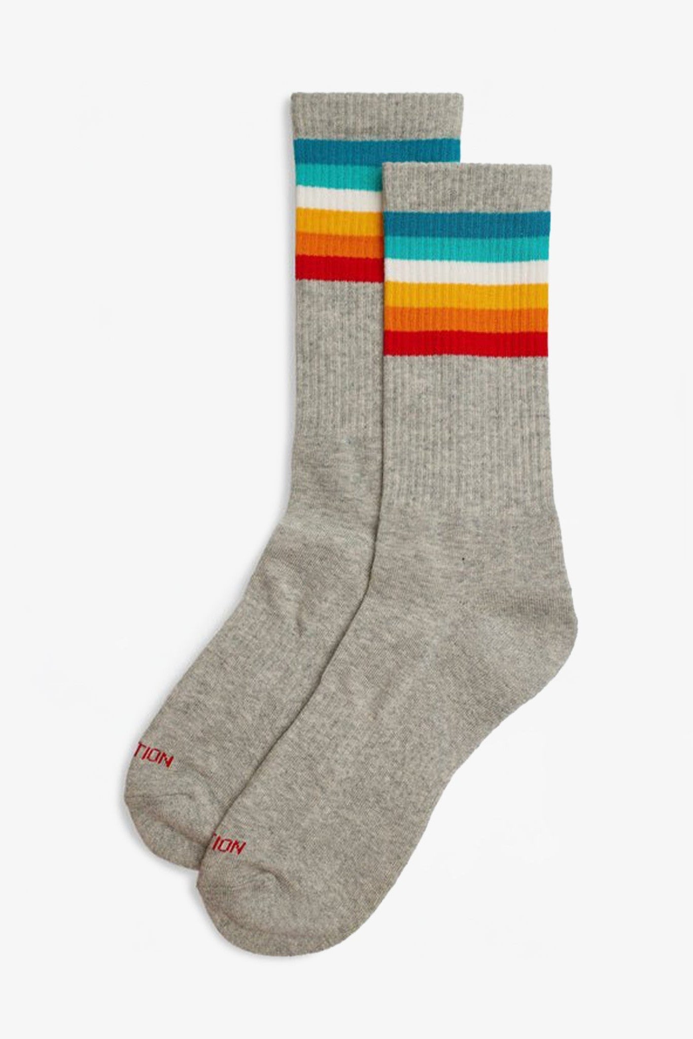 REVOLUTION - 8913 Jacquard Crew Socks - Grey Melange - BACKYARD