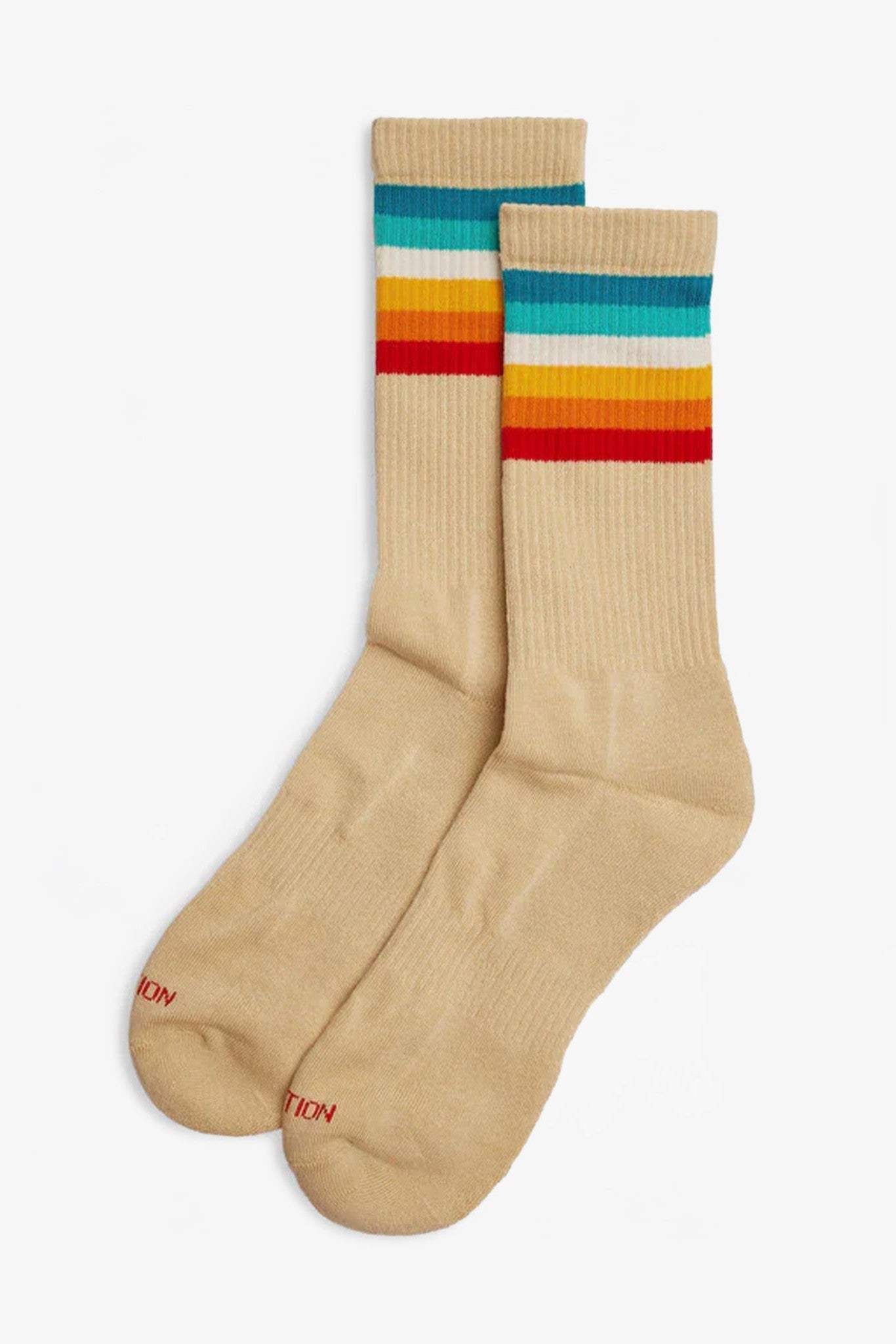 REVOLUTION - 8914 Jacquard Crew Socks - Beige - BACKYARD