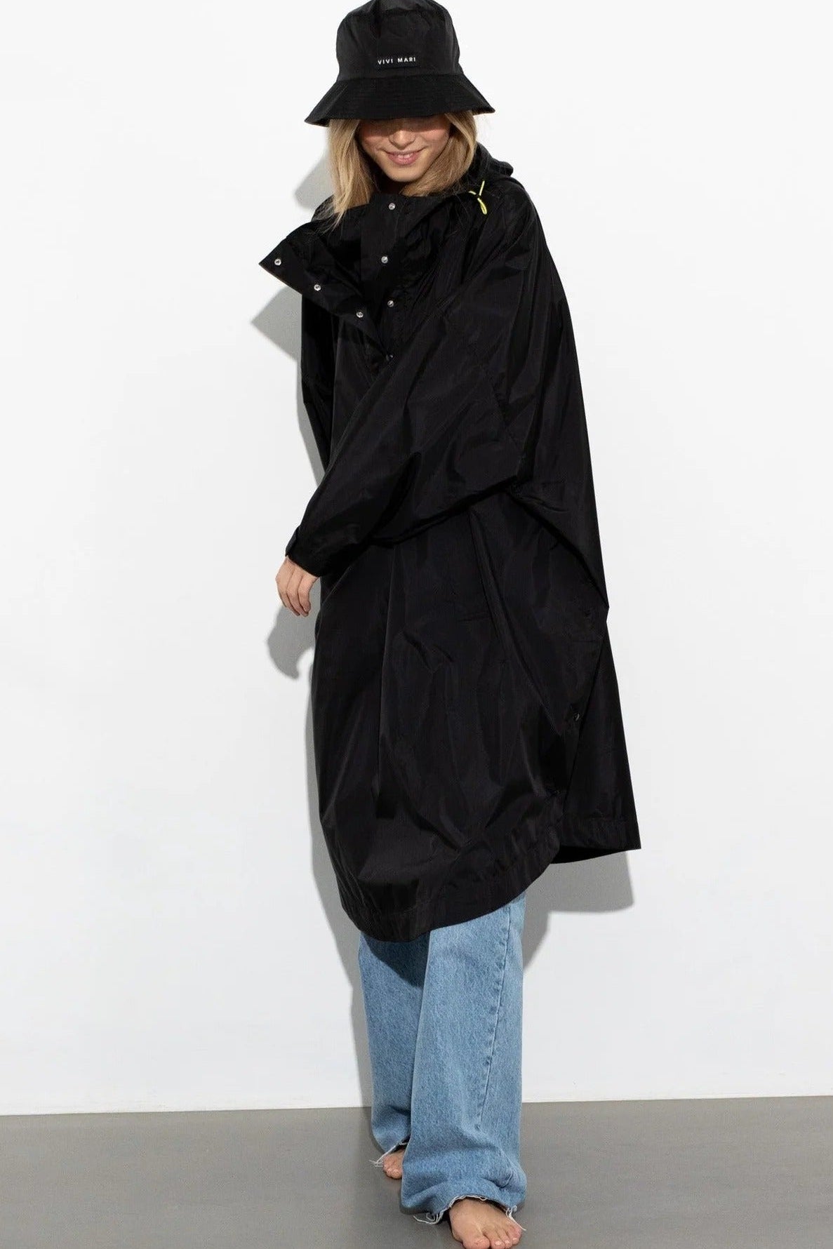 VIVI MARI-Raincoat Solid-Black-BACKYARD