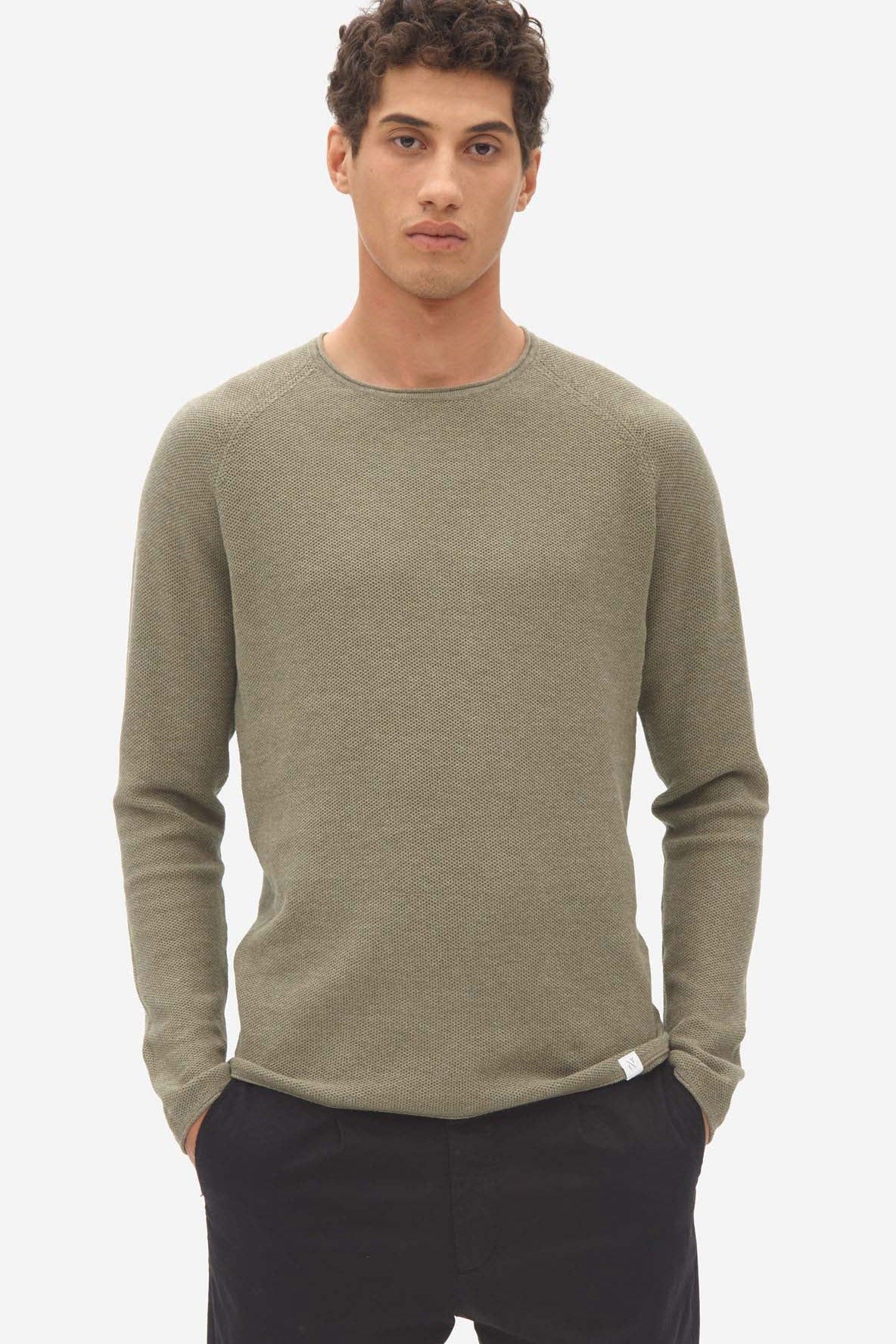 NOWADAYS - Honeycomb Crew Neck - Oil Green - BACKYARD