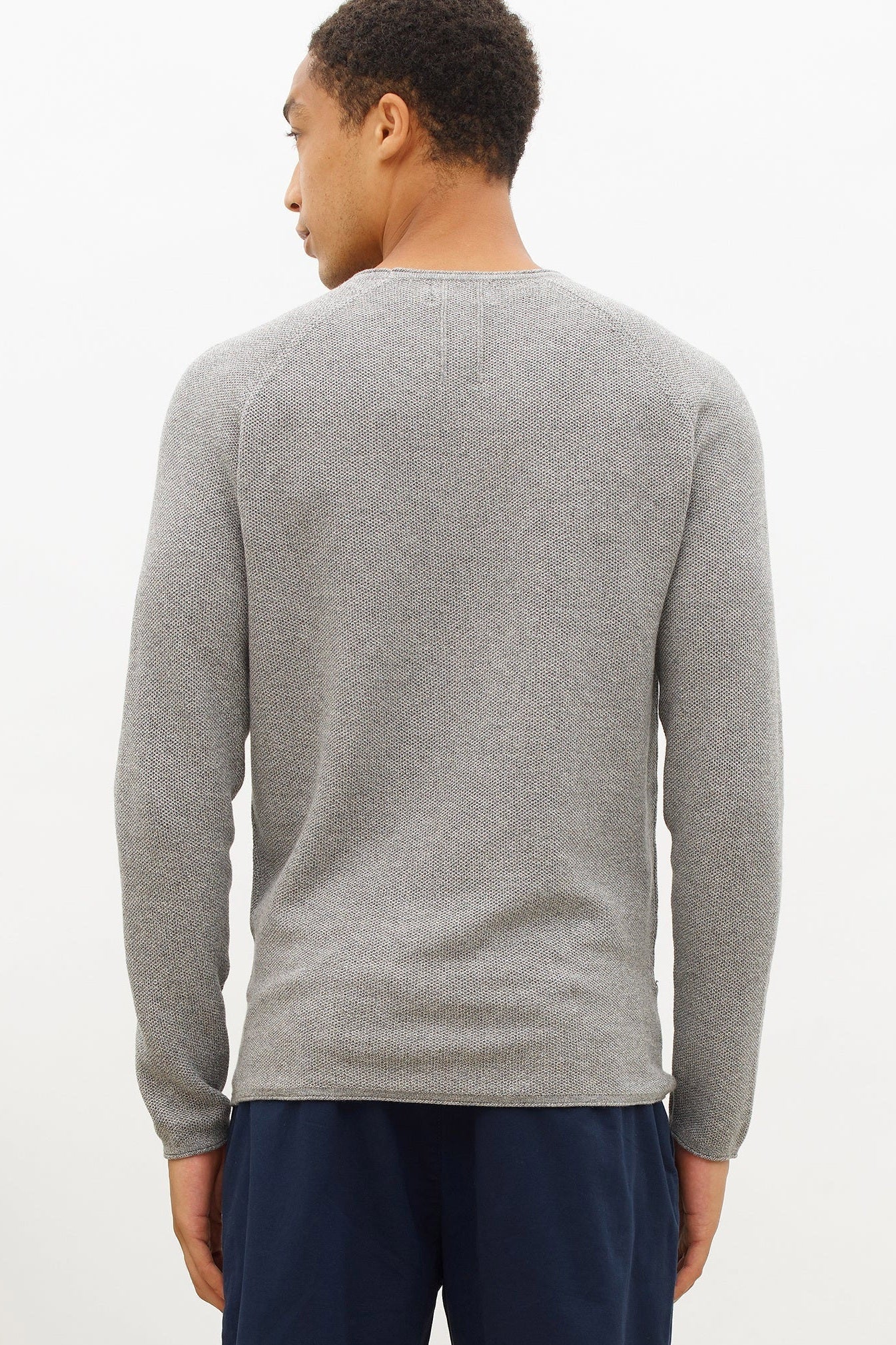 NOWADAYS - Honeycomb Crew Neck - Mid Grey Mel - BACKYARD