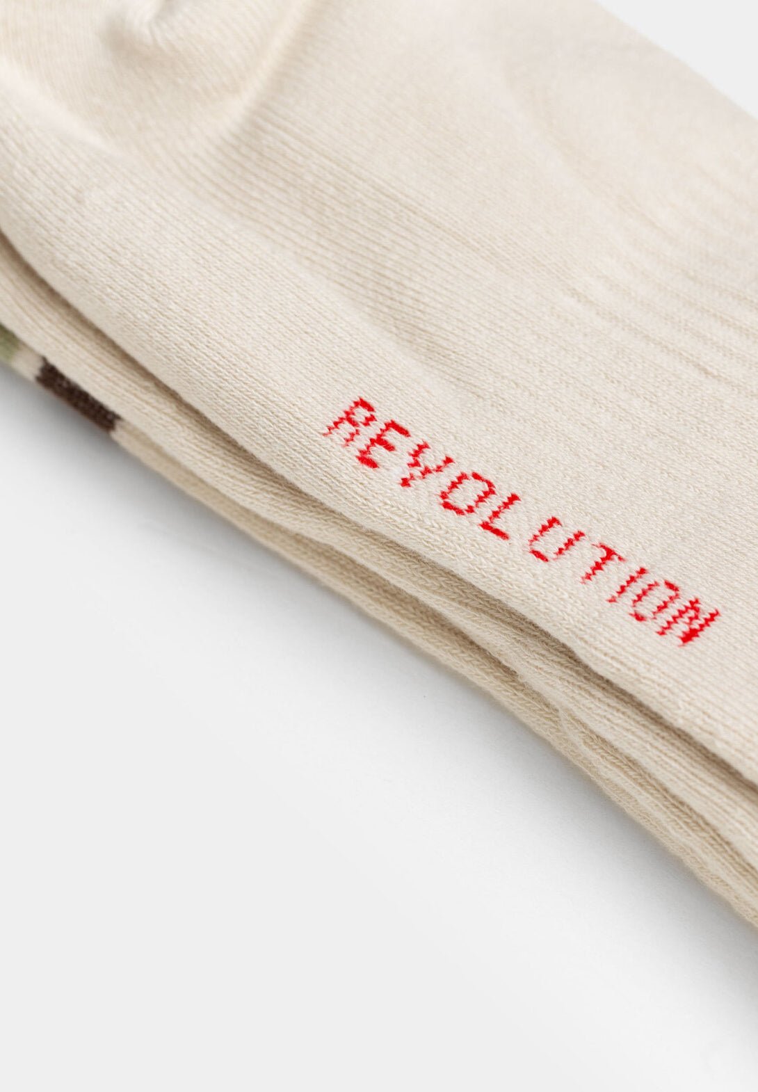 REVOLUTION - 8904 Jacquard Crew Socks - Offwhite - BACKYARD