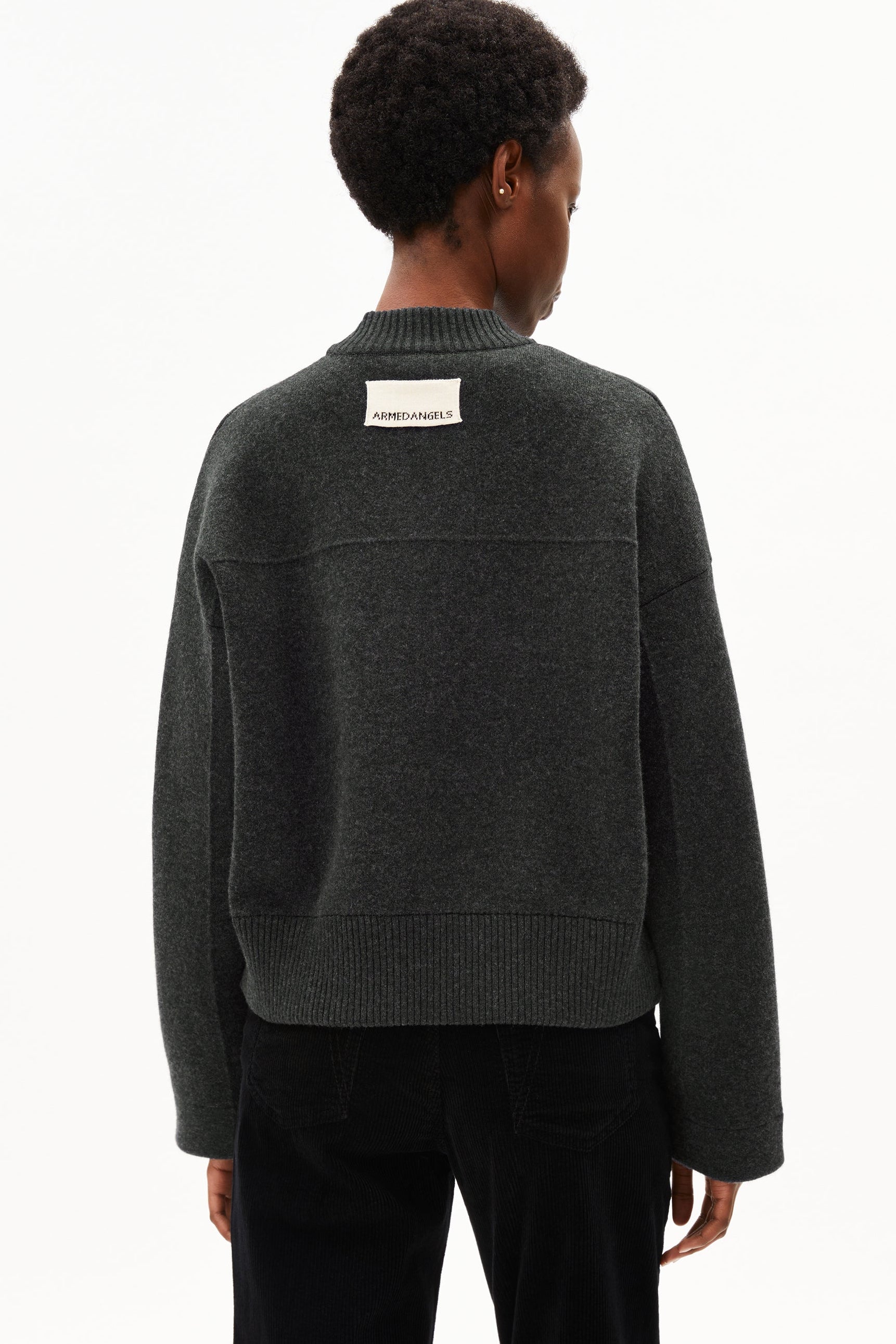 Cotton-Wool Bomber Knit Jacket