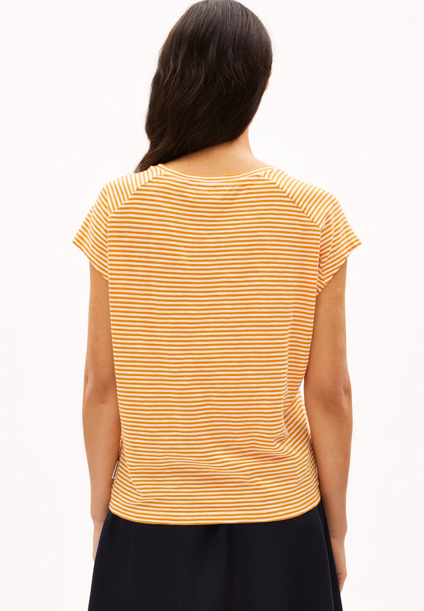 ARMEDANGELS - Oneliaa Lovely Stripes - Light Tangerine Oatmilk - BACKYARD