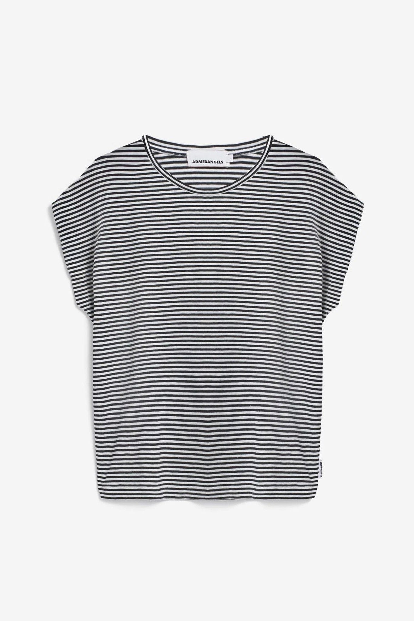 ARMEDANGELS - Slub Jersey Stripe - Black Oatmilk - BACKYARD