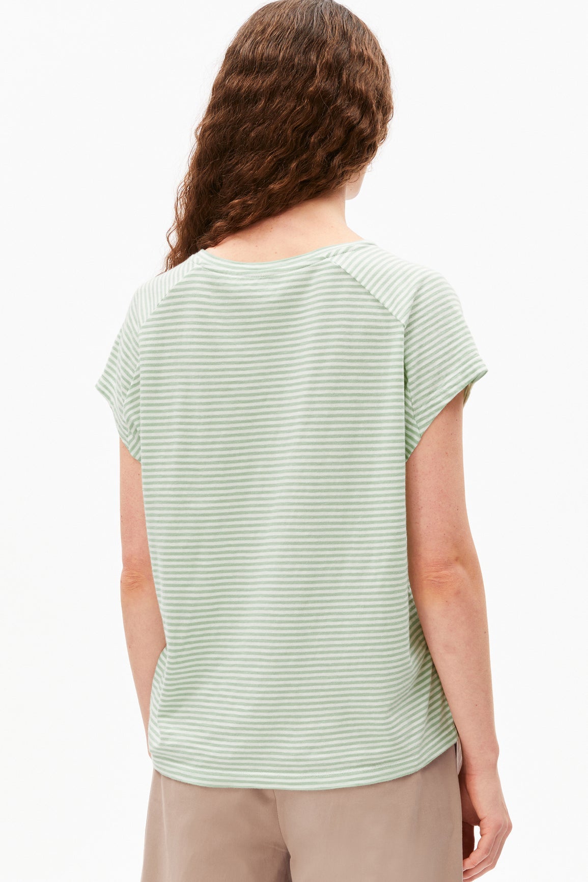 ARMEDANGELS - Slub Jersey Stripe - Oatmilk Foam - BACKYARD