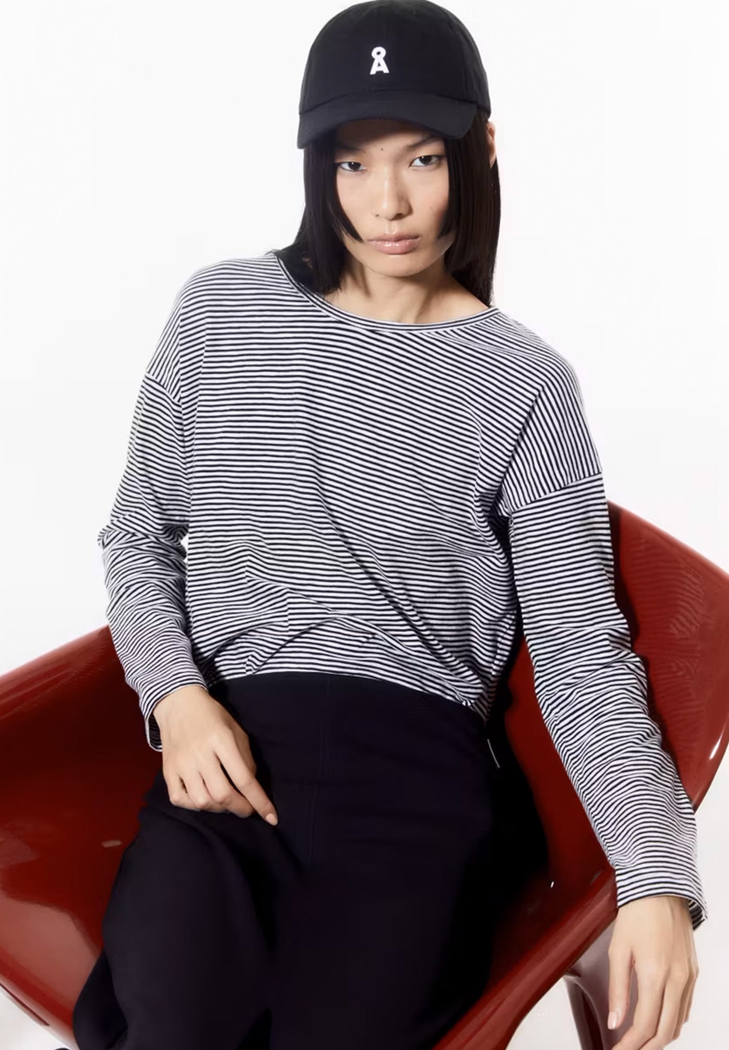 ARMEDANGELS - Xianaa Lovely Stripes - Black Oatmilk - BACKYARD