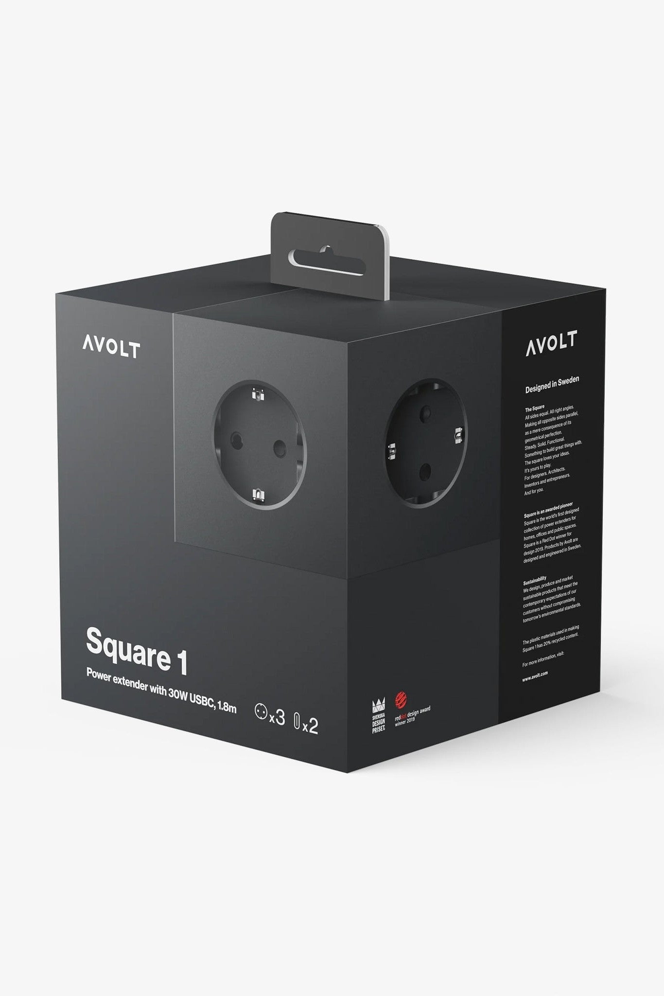 AVOLT - Square 1 USB - C & Magnet - Stockholm Black - BACKYARD