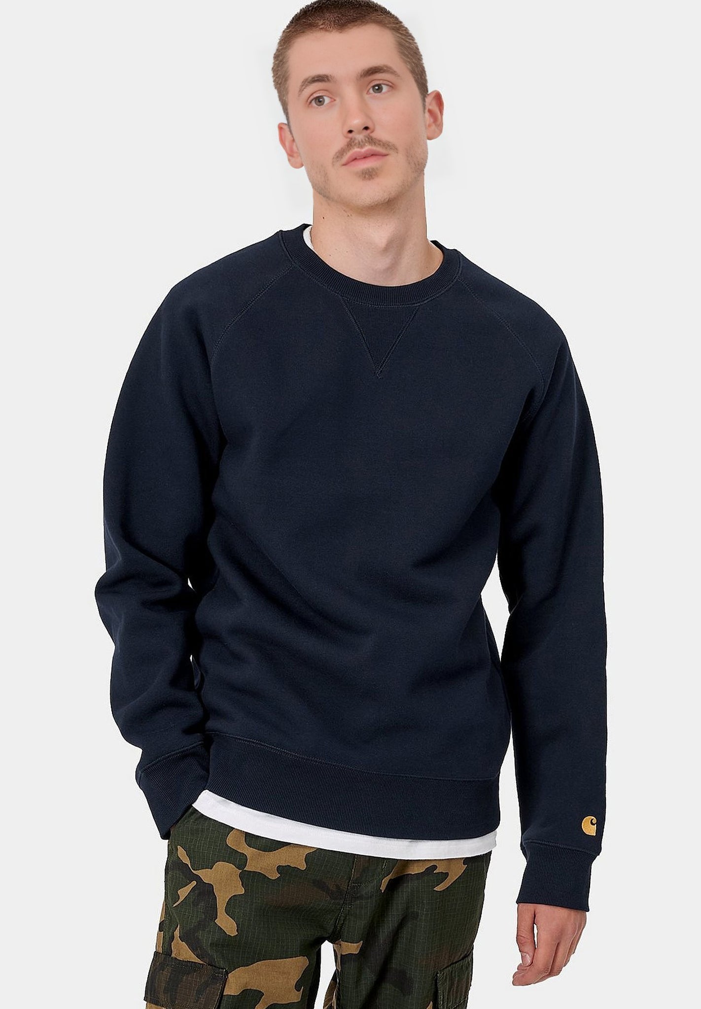 CARHARTT WIP - Chase Sweat - Dark Navy Gold - BACKYARD