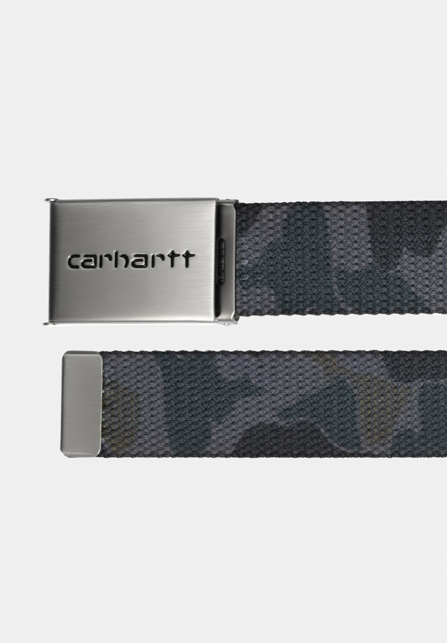 CARHARTT WIP - Clip Belt Chrome - Camo Duck Grey - BACKYARD