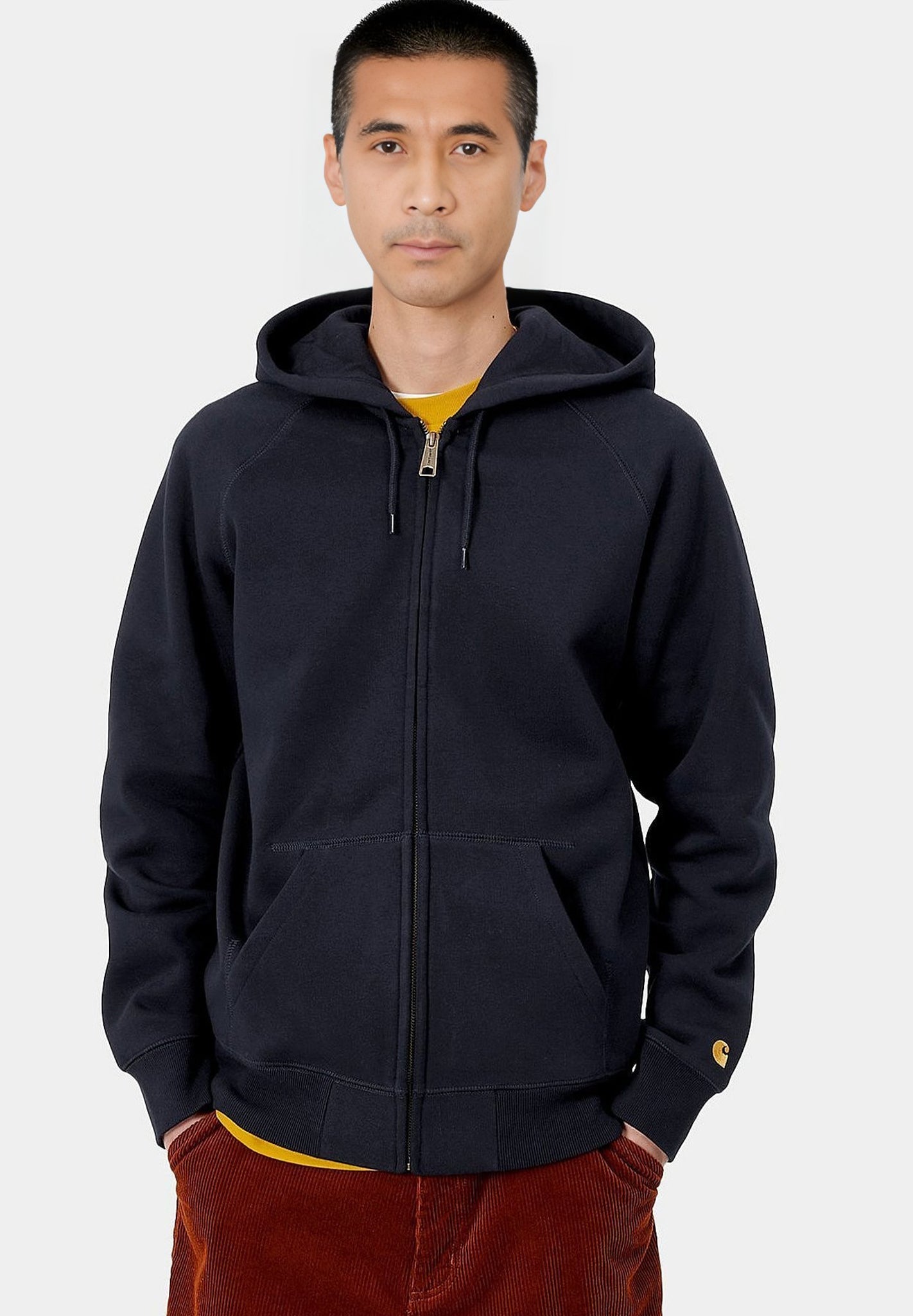 CARHARTT WIP - Hooded Chase Jacket - Dark Navy Gold - BACKYARD