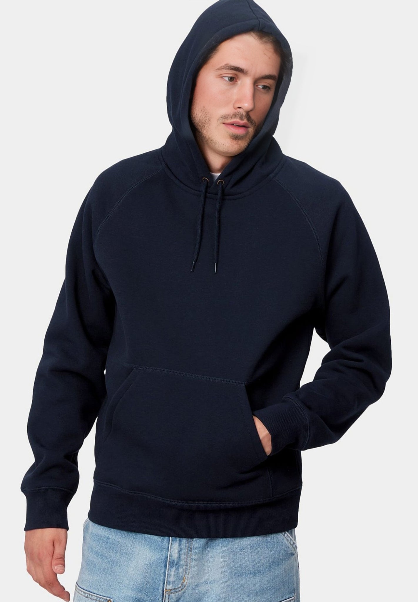 CARHARTT WIP - Hooded Chase Sweat - Dark Navy Gold - BACKYARD