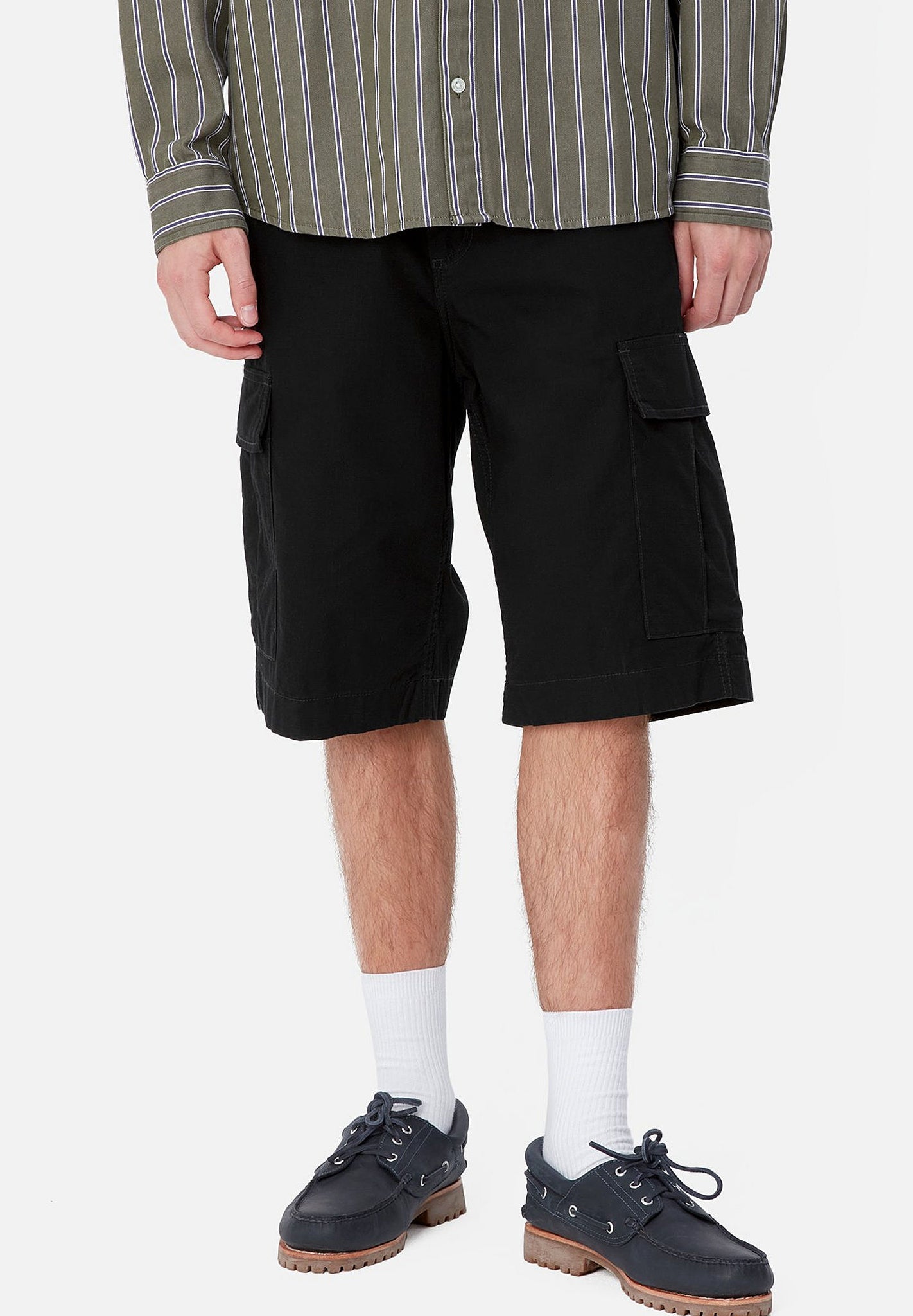 CARHARTT WIP - Regular Cargo Short - Black Rinsed - BACKYARD