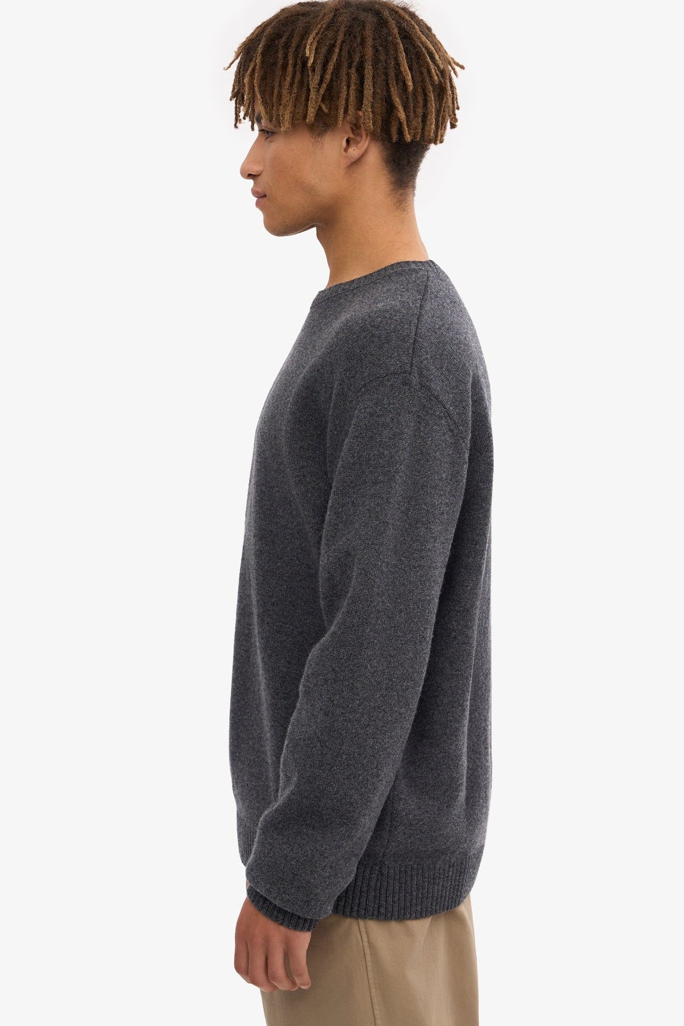 COLORFUL STANDARD - Classic Merino Wool Crew - Lava Grey - BACKYARD
