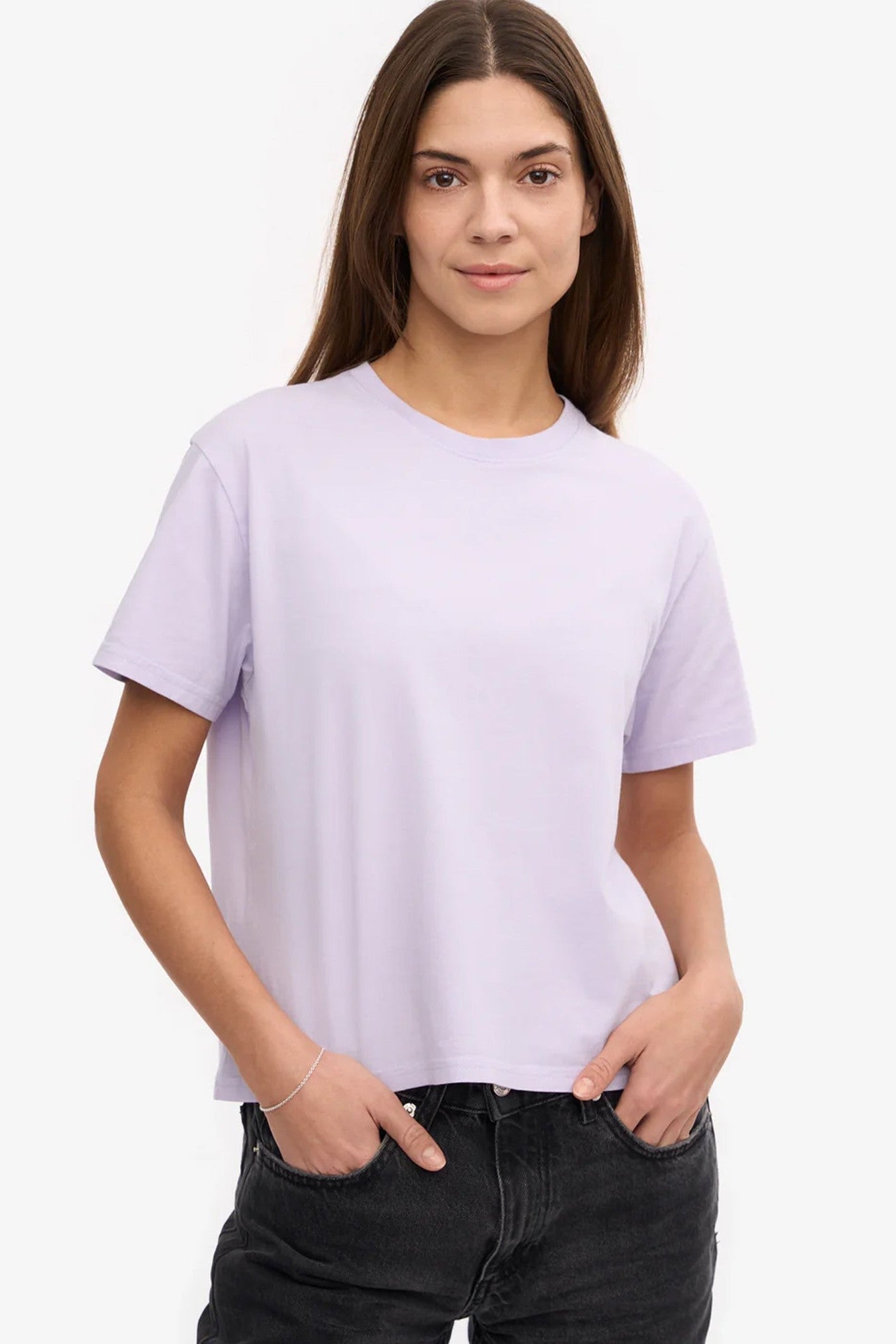 COLORFUL STANDARD - Organic Boxy Crop Tee - Soft Lavender - BACKYARD
