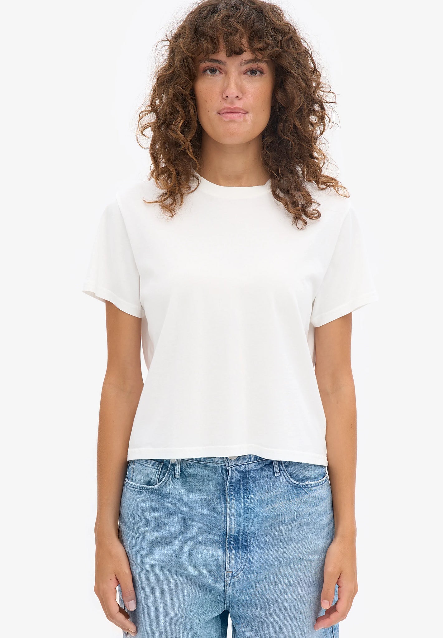 COLORFUL STANDARD - Organic Boxy Crop Tee - Optical White - BACKYARD