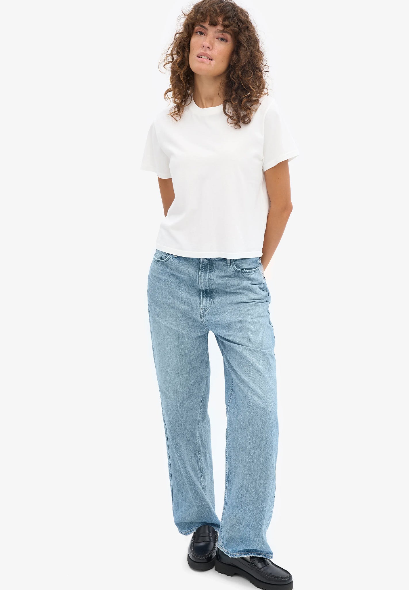 COLORFUL STANDARD - Organic Boxy Crop Tee - Optical White - BACKYARD