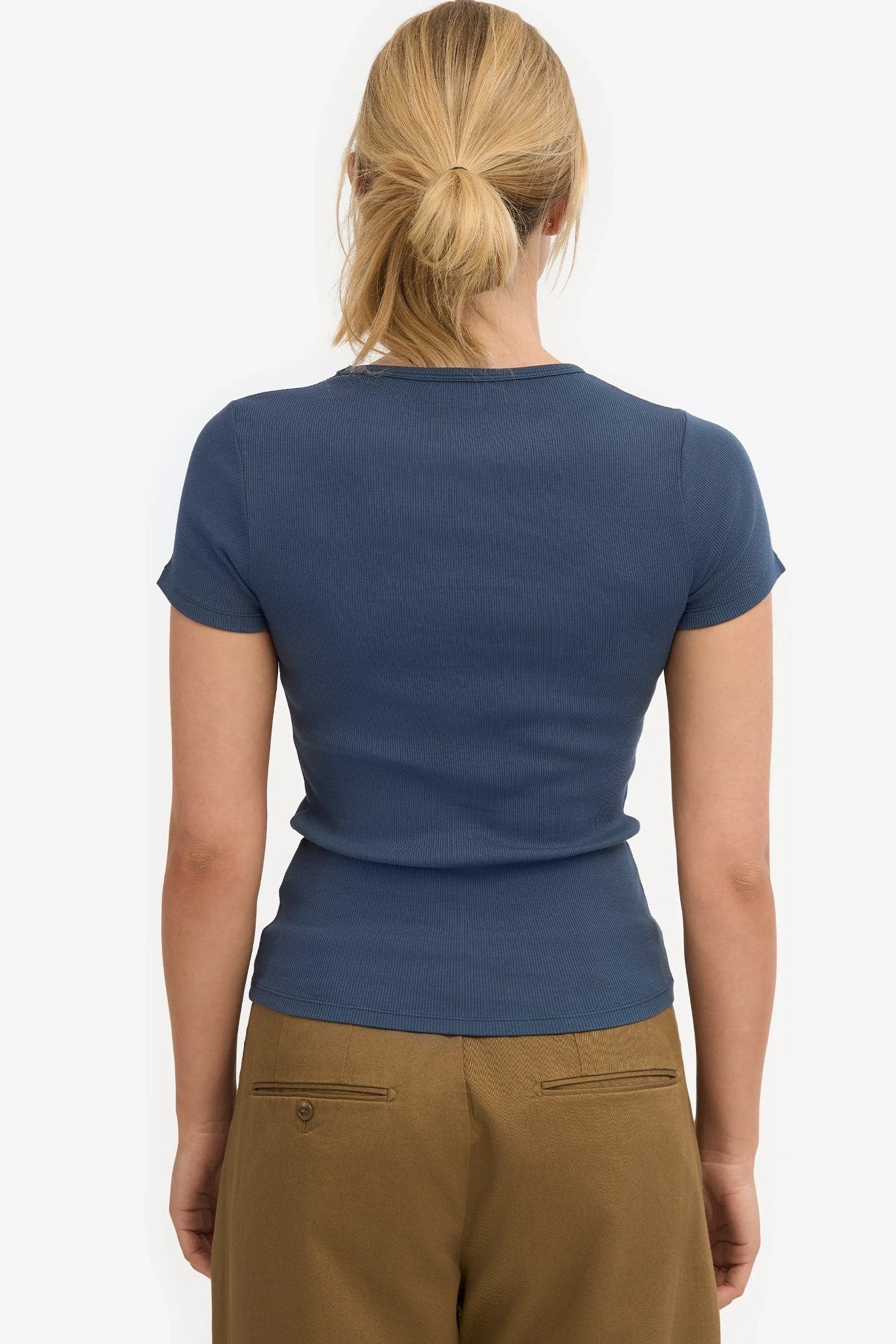 COLORFUL STANDARD - Organic Rib S/S T-Shirt - Petrol Blue - BACKYARD