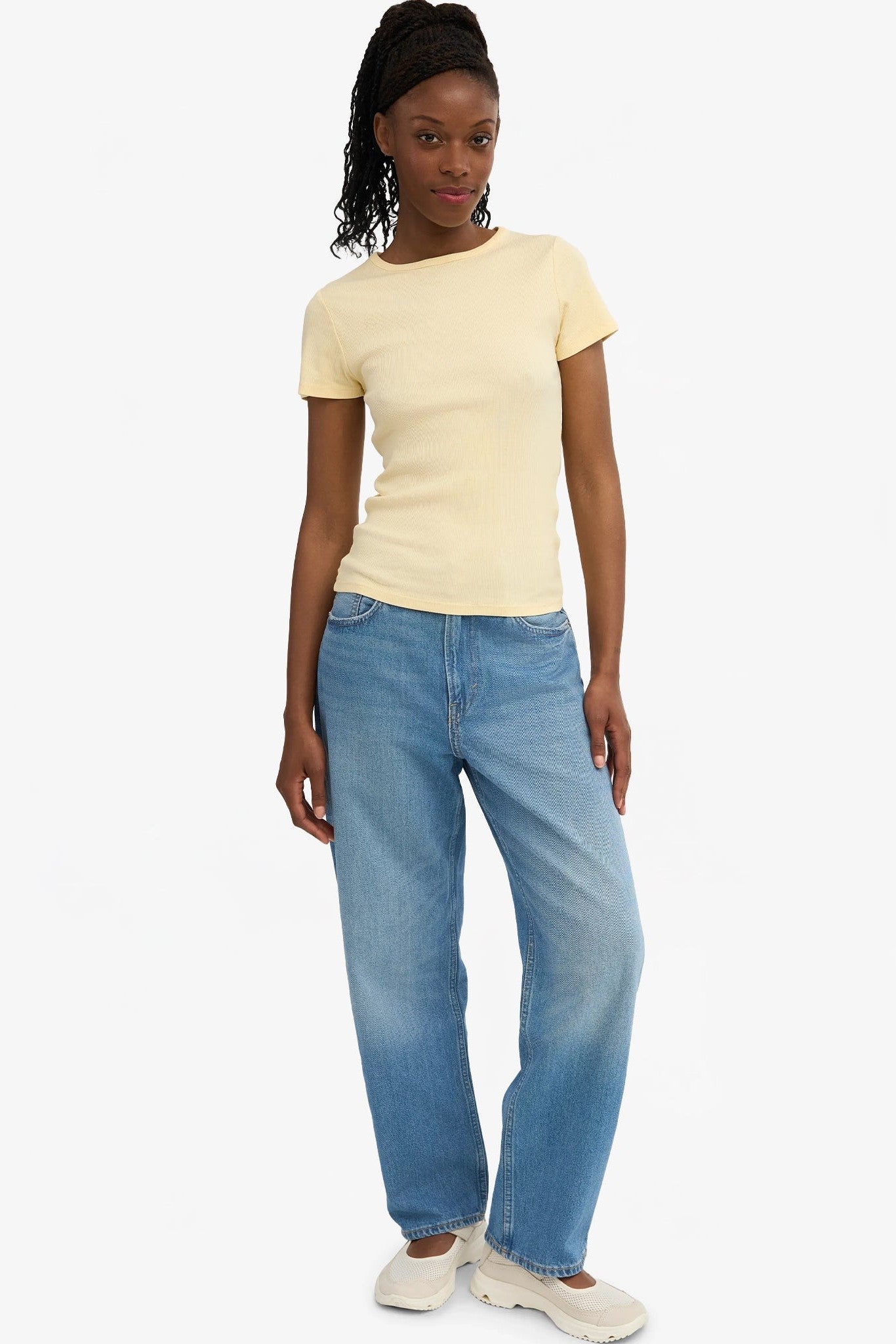 COLORFUL STANDARD - Organic Rib S/S T-Shirt - Soft Yellow - BACKYARD