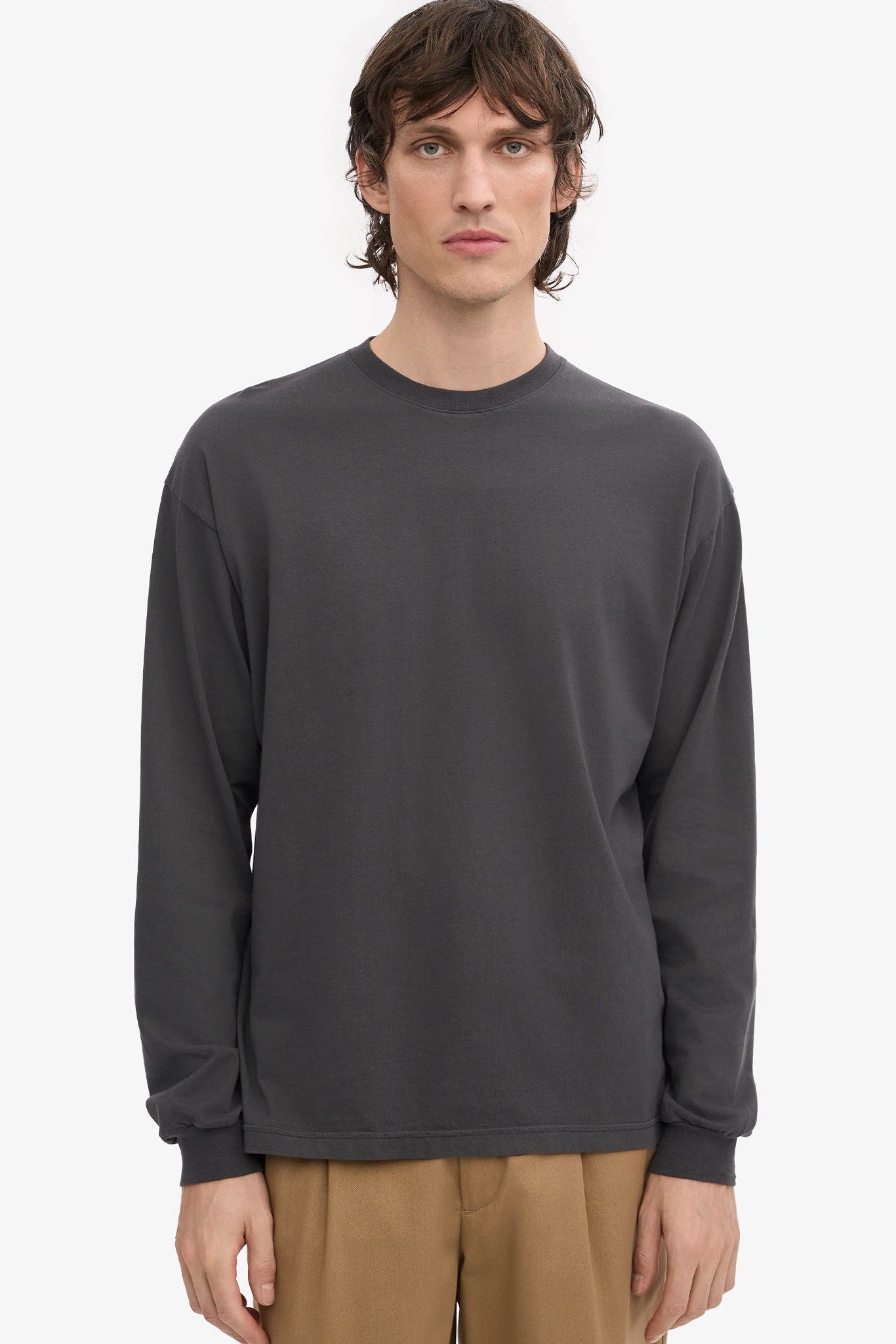 COLORFUL STANDARD - Oversized Organic L/S T-Shirt - Lava Grey - BACKYARD