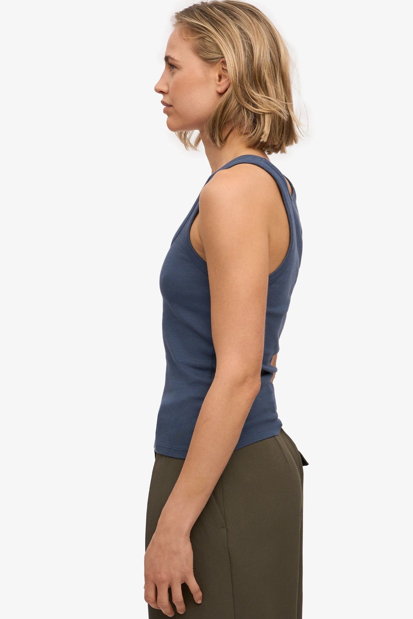 COLORFUL STANDARD - Women Organic Rib Tank Top - Petrol Blue - BACKYARD