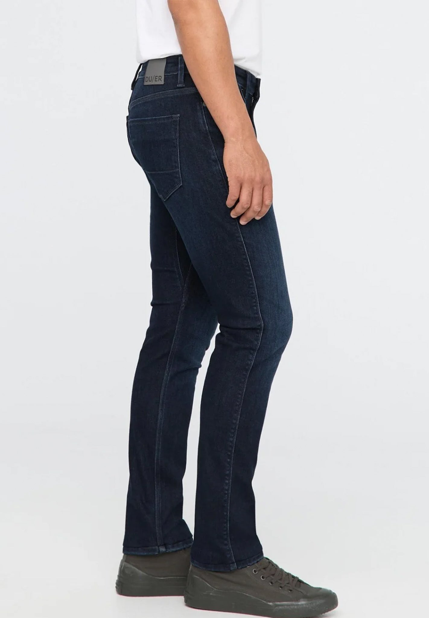 DUER - Tech Fleece Denim Relaxed Taper - Dark Indigo - BACKYARD
