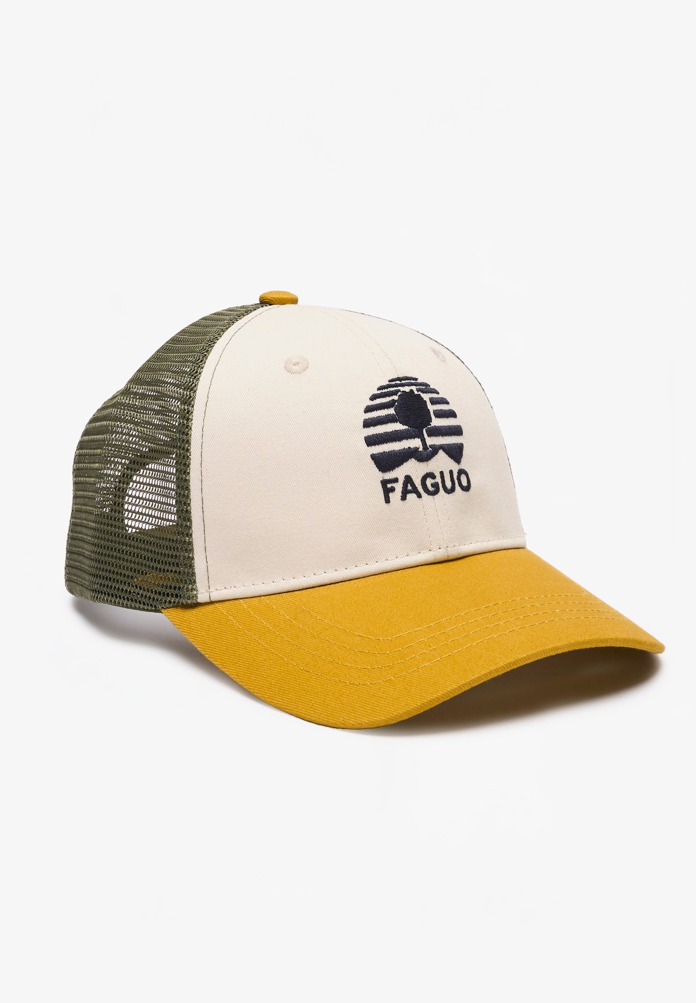 FAGUO - Trucker Cap Heads Woven - Khaki 17 - BACKYARD