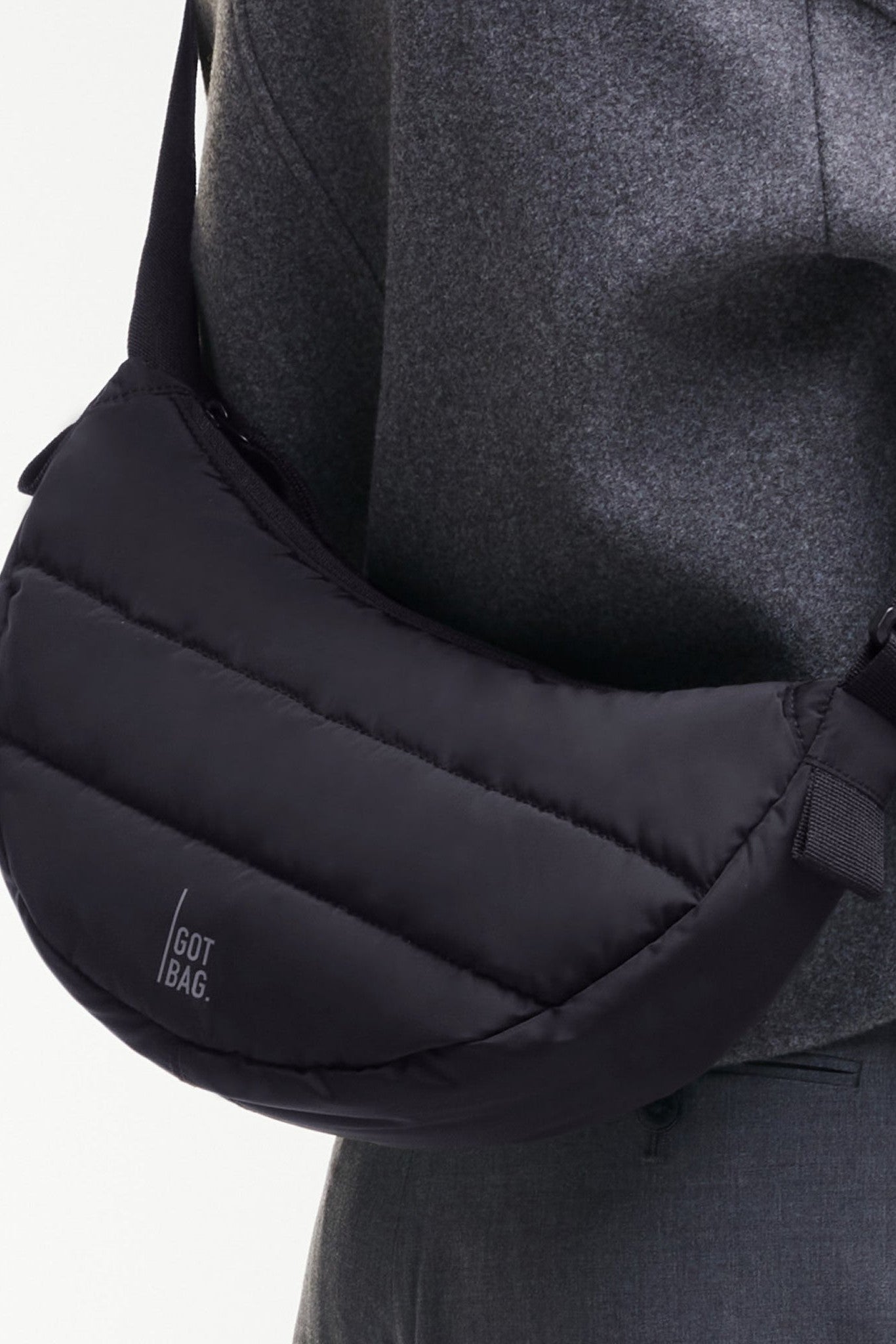 GOT BAG - Puffer Moon Bag Small - Black Monochrome - BACKYARD