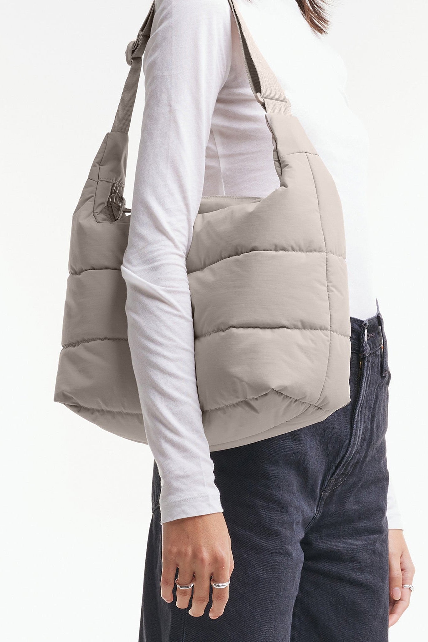 GOT BAG - Puffer Square Bag Large - Scallop Monochrome - BACKYARD