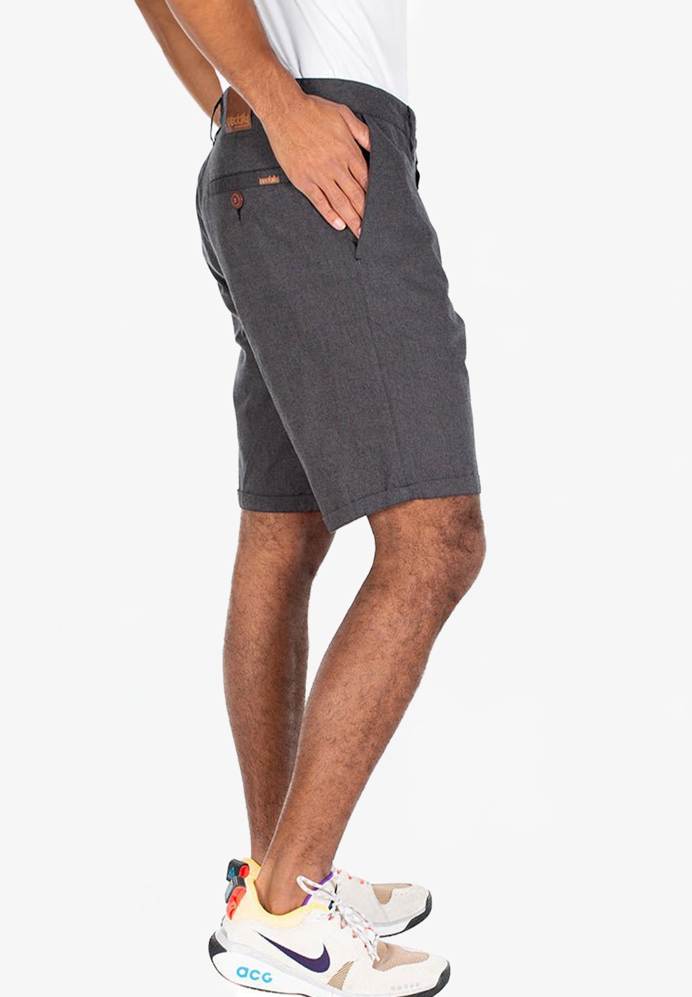 IRIEDAILY - Golfer Chambray Short - Anthra Melange - BACKYARD