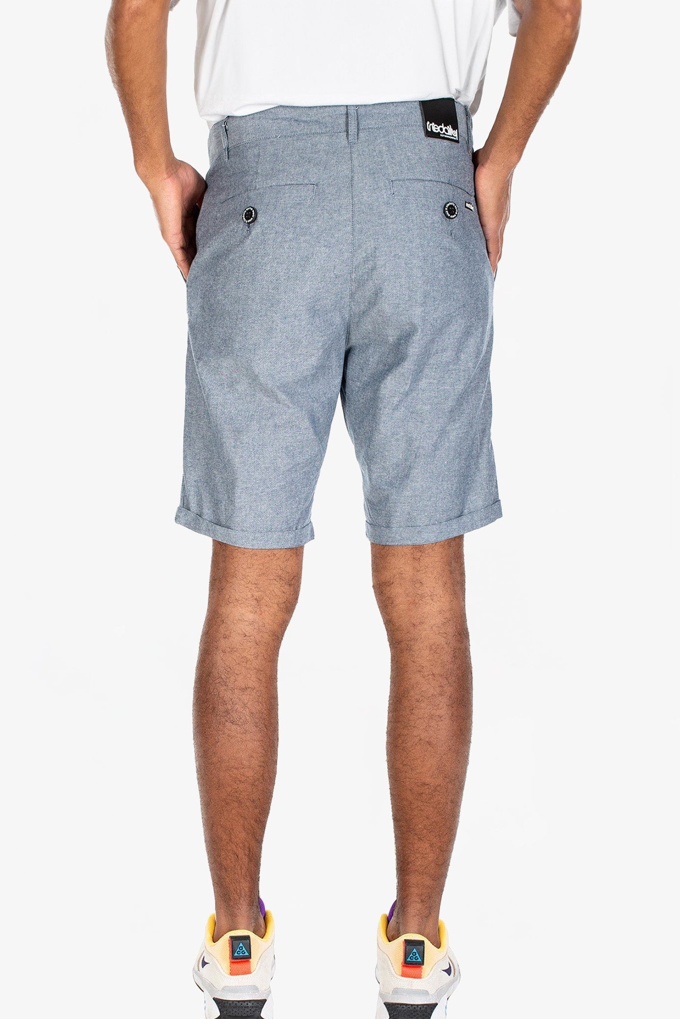 IRIEDAILY - Golfer Chambray Short - Jeansblue - BACKYARD