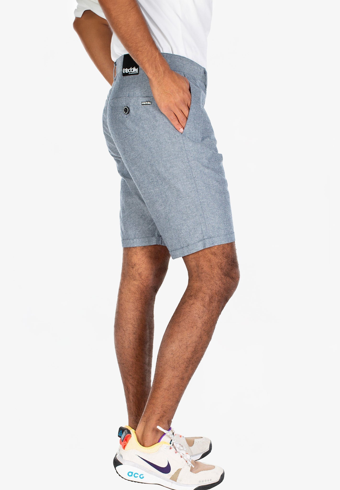 IRIEDAILY - Golfer Chambray Short - Jeansblue - BACKYARD