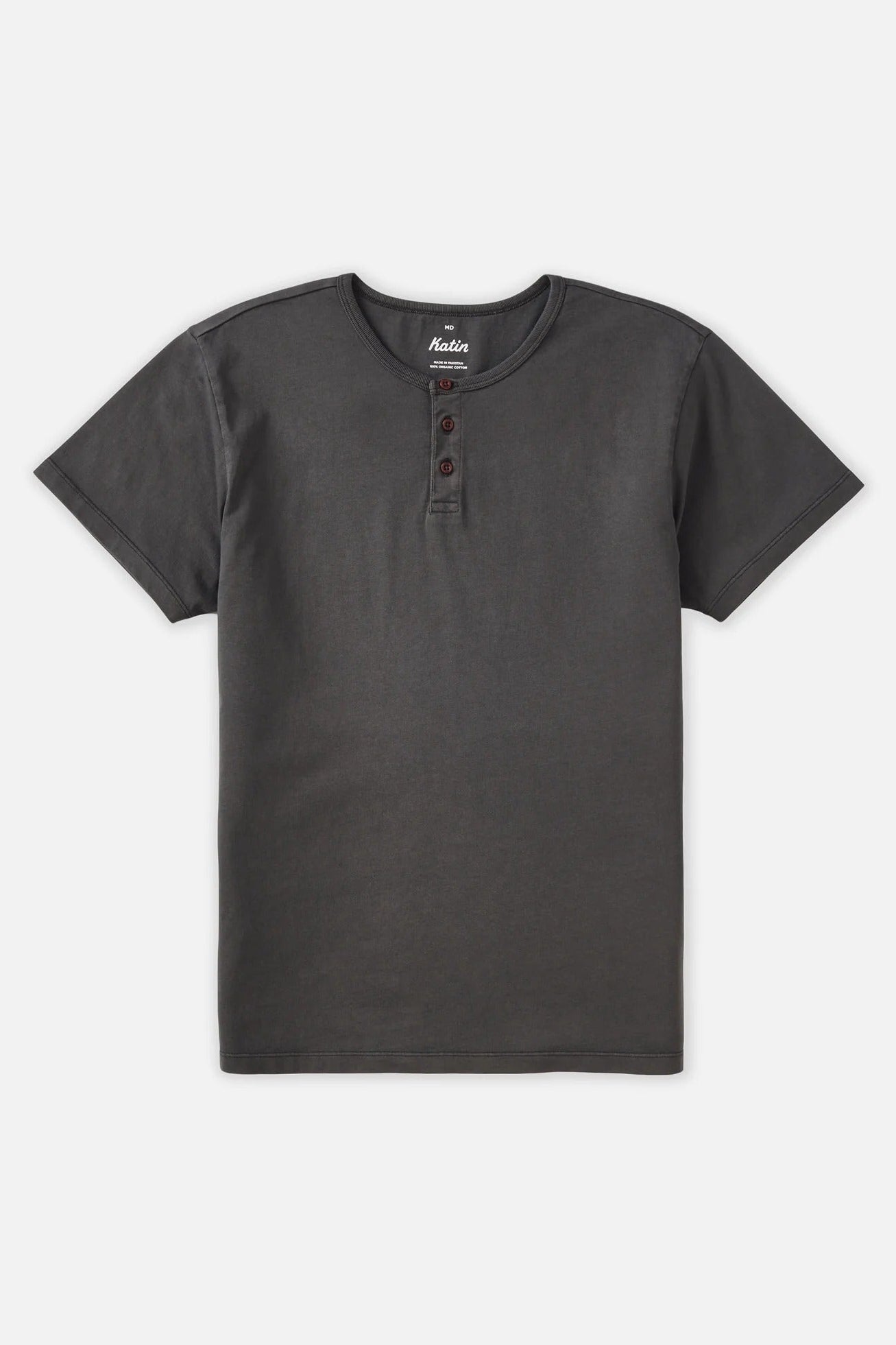 KATIN - Mesa Henley Tee - Black Wash - BACKYARD