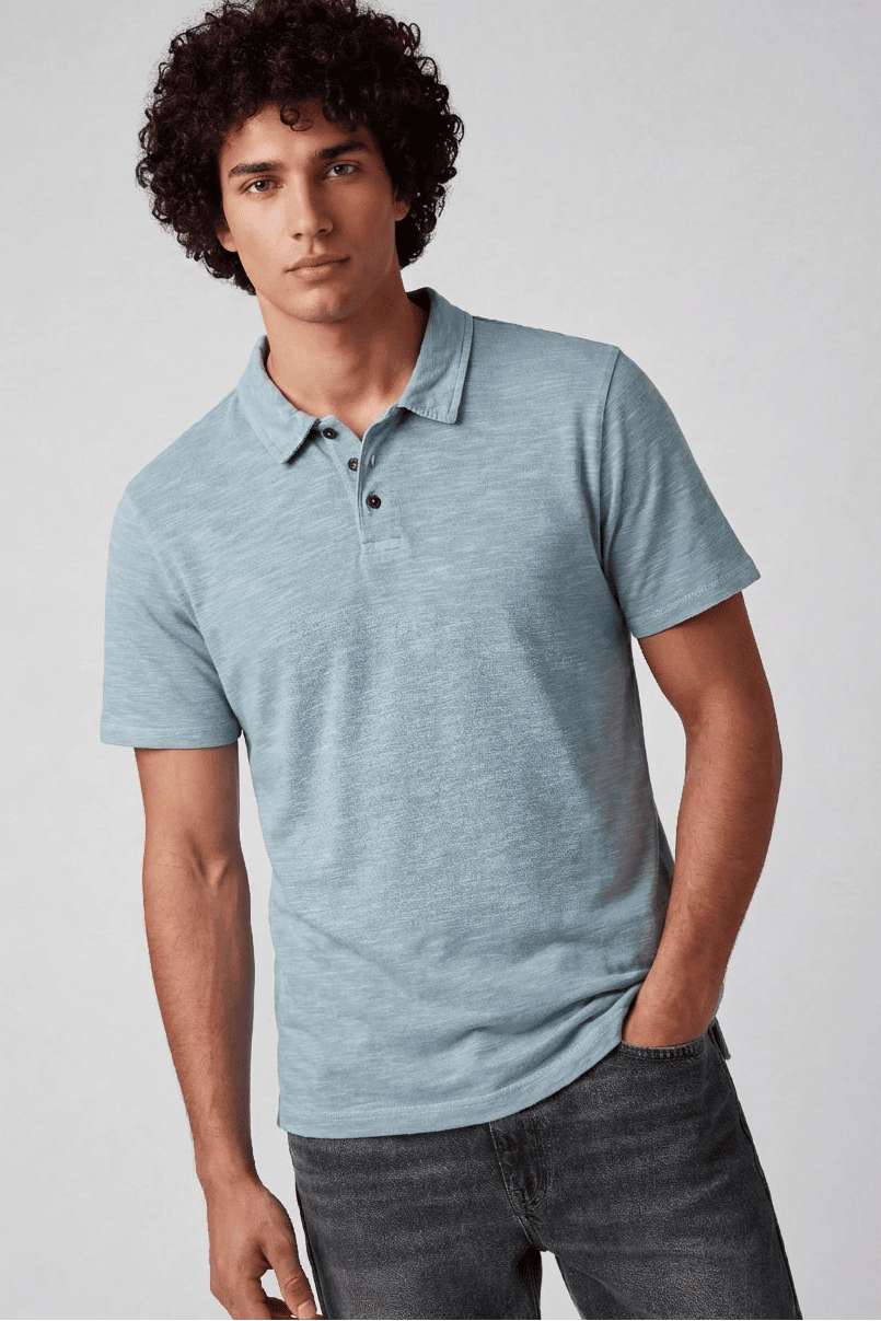 KATIN - Slub Polo - Air Force Blue - BACKYARD