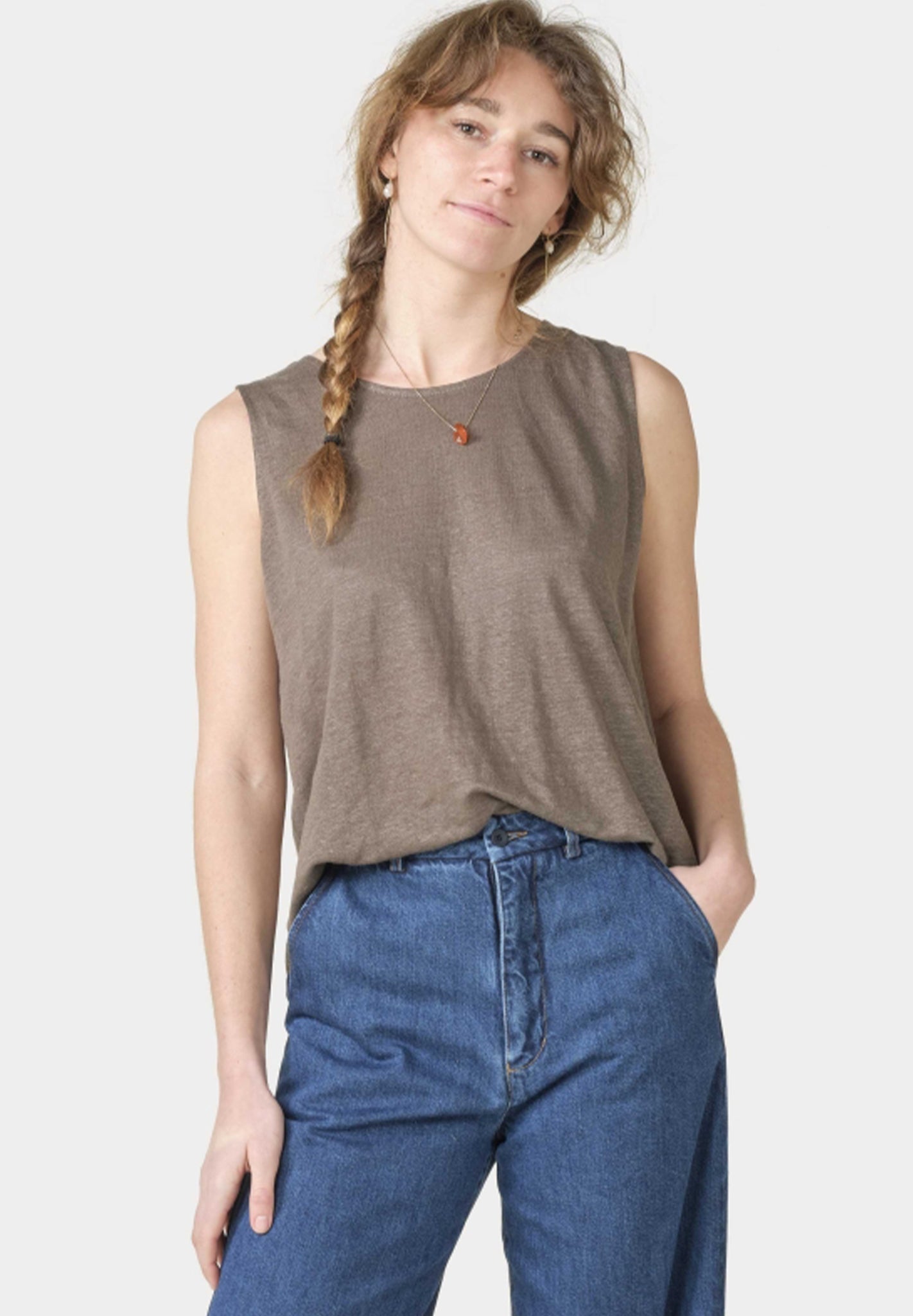 KLITMOLLER COLLECTIVE - Dee Tank Top - Taupe - BACKYARD