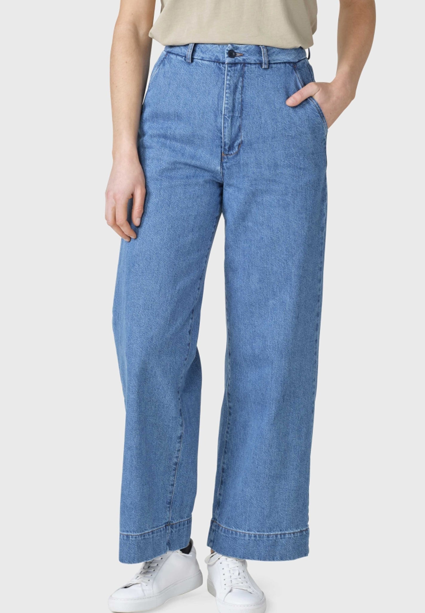 KLITMOLLER COLLECTIVE - Lydia Denim Pants - Light Blue Stonewash - BACKYARD