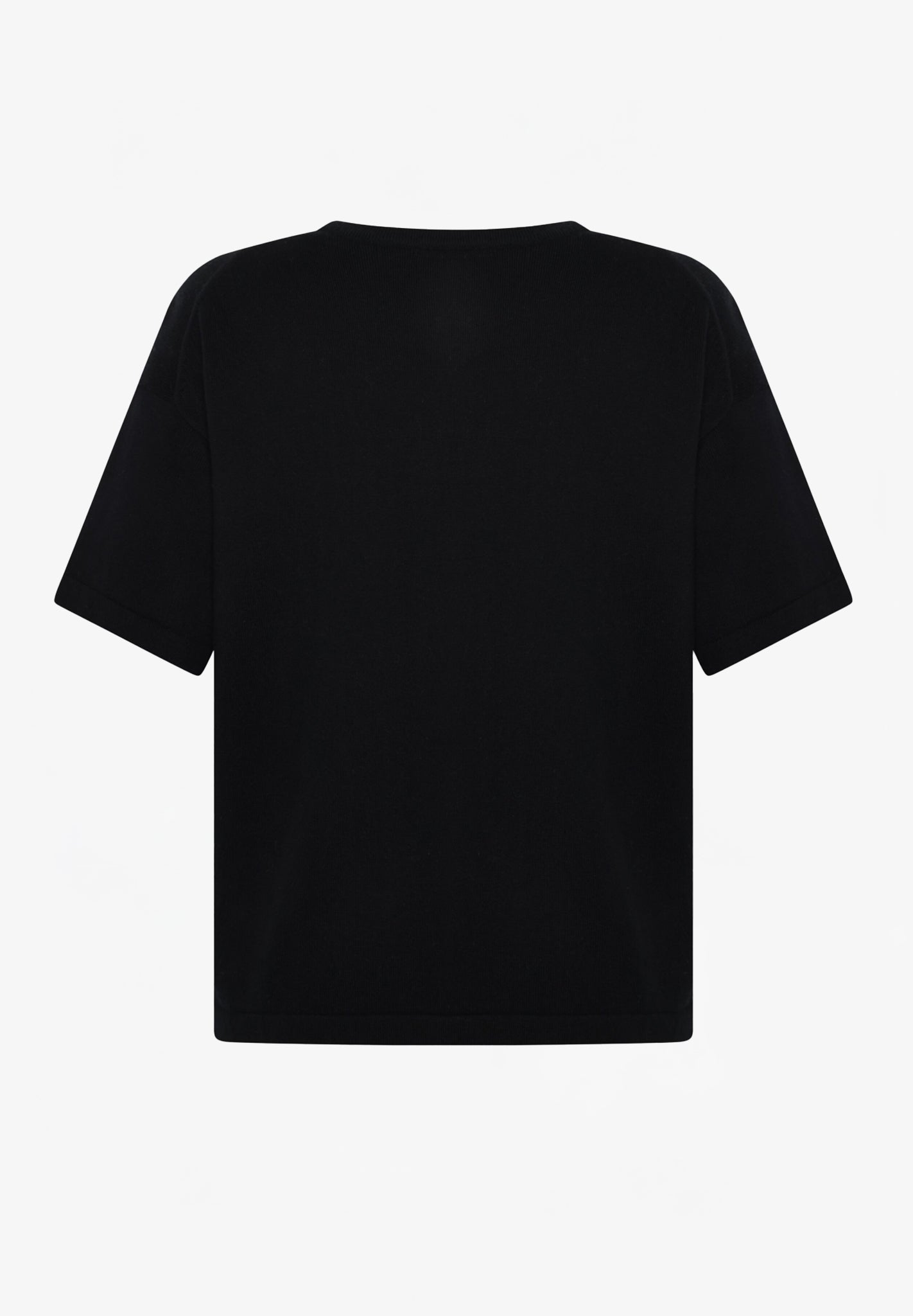 KNOWLEDGE COTTON - Cashmere Knitted T-Shirt - Black Jet - BACKYARD