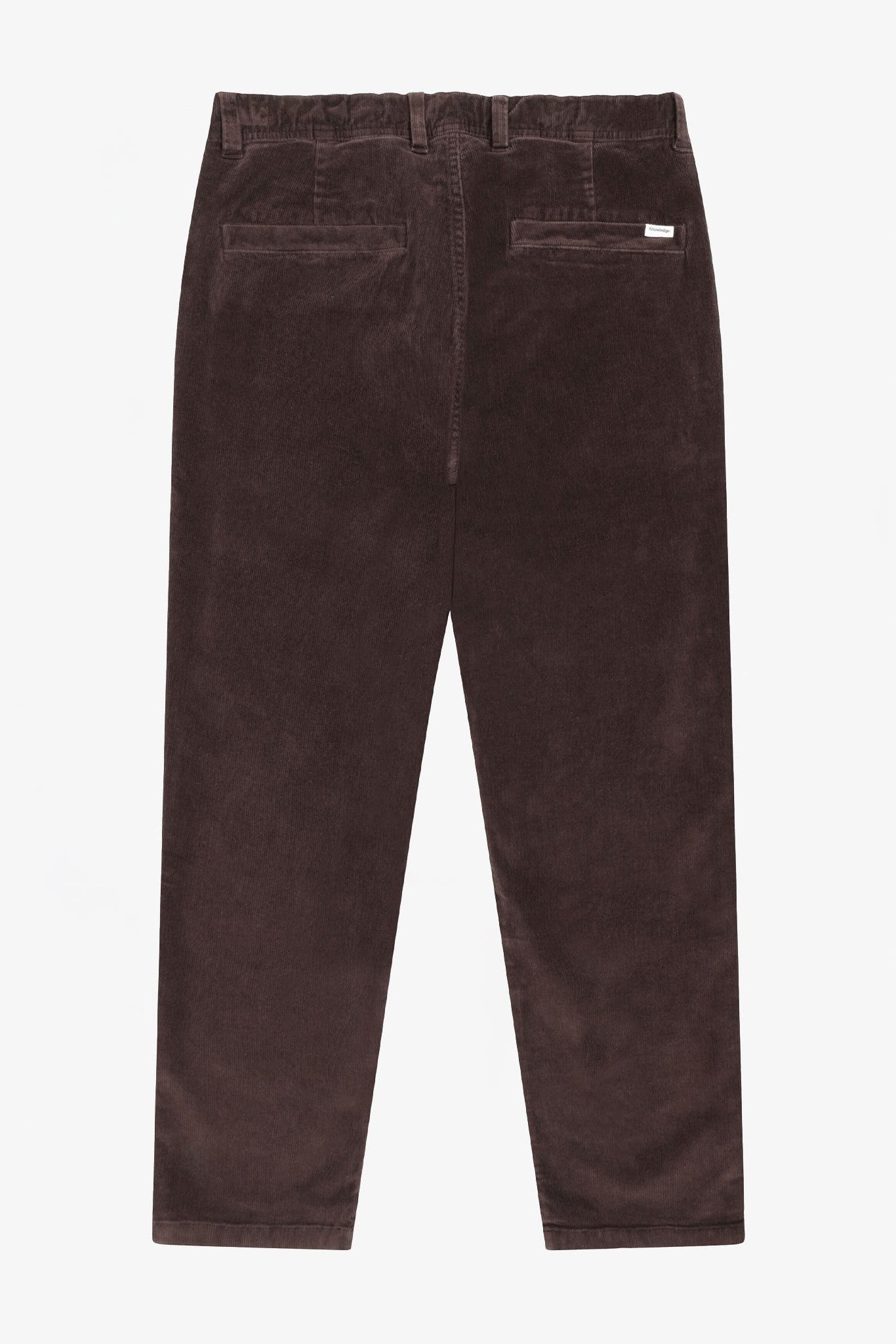 KNOWLEDGE COTTON - Chuck Fine Cord Chino Pants - Chocolate Torte - BACKYARD