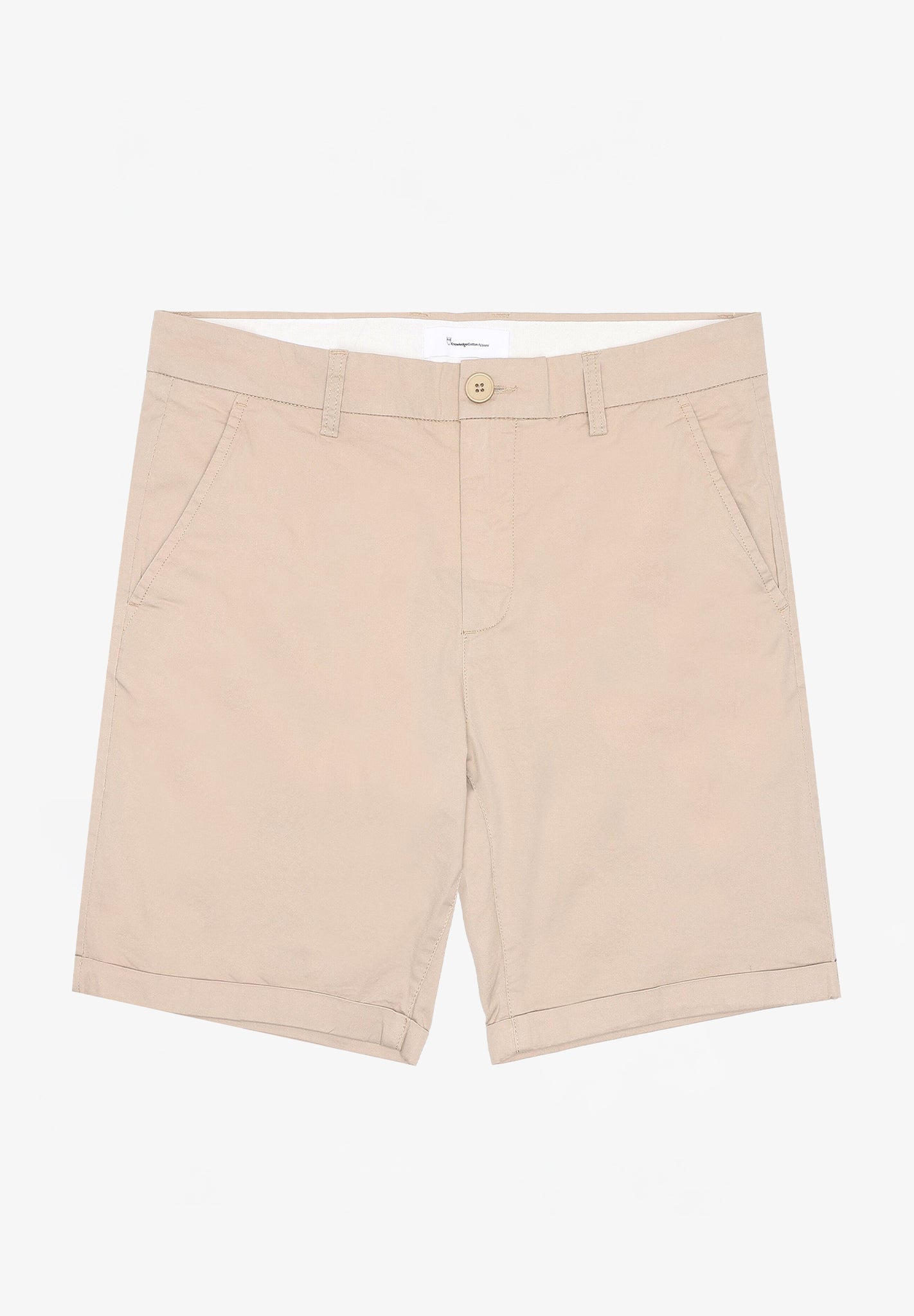 KNOWLEDGE COTTON - Chuck Regular Chino Poplin Shorts - Light Feather Gray - BACKYARD